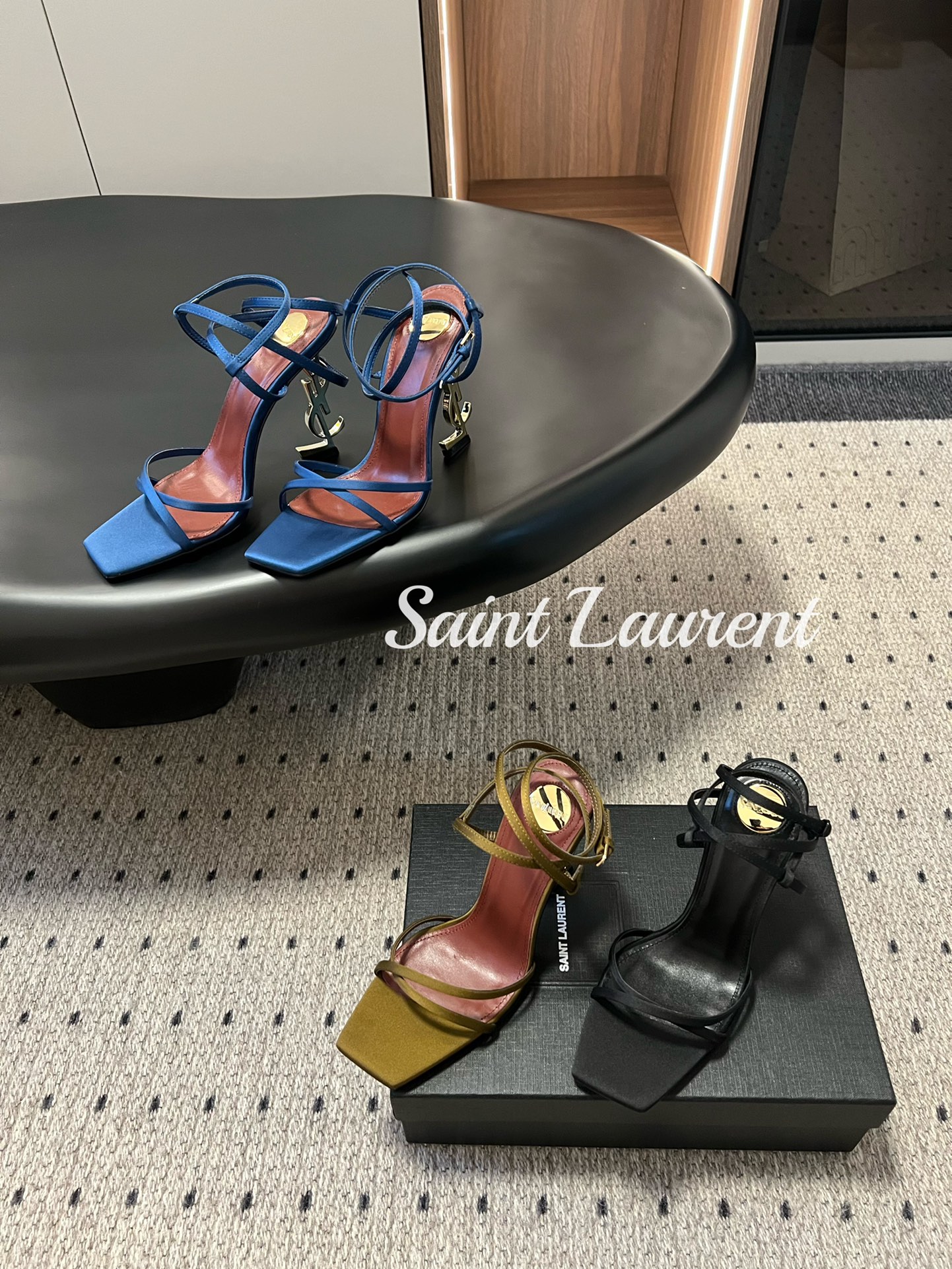 YSL Heel Logo Sandals