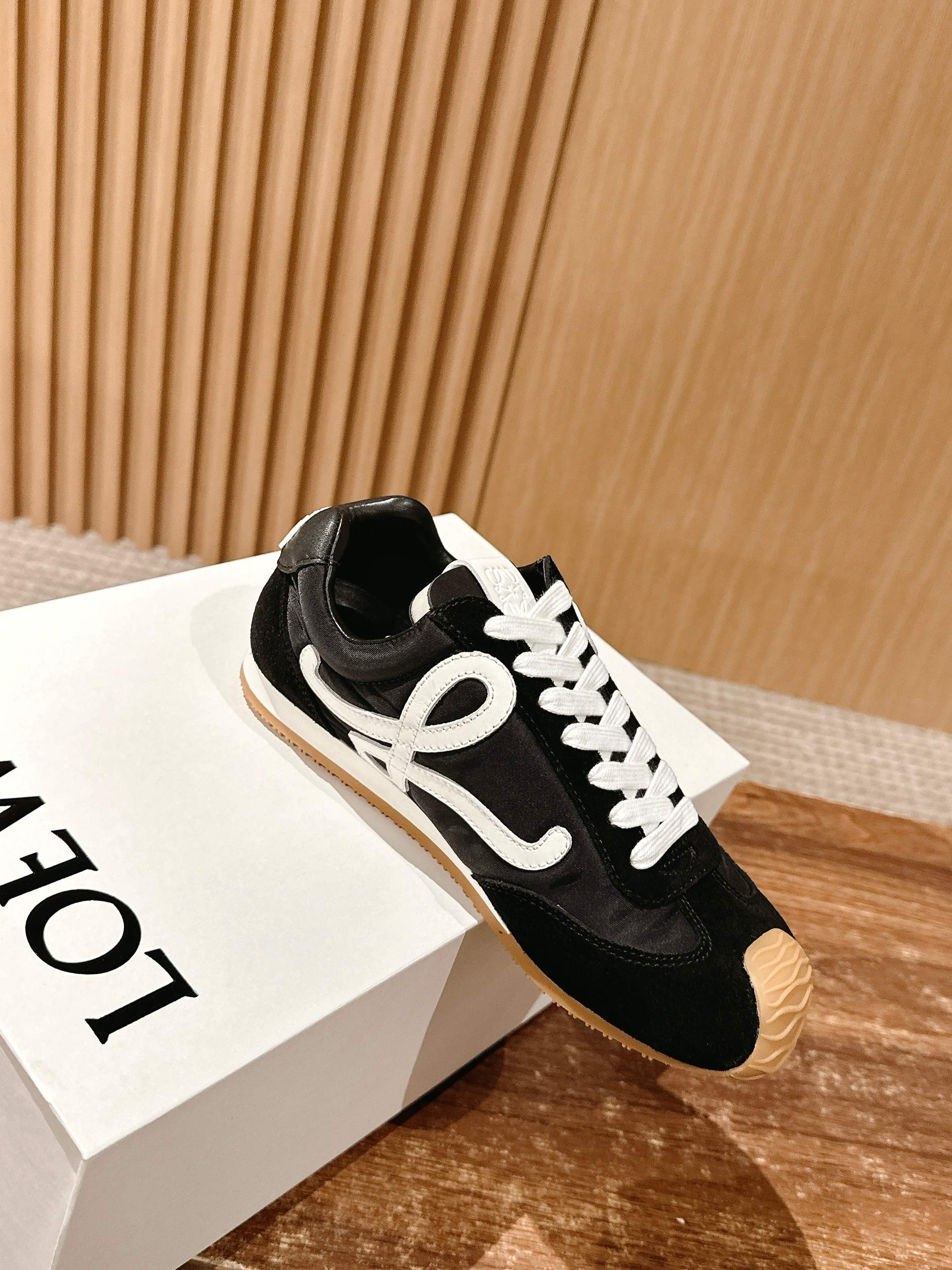 Ballet Runner 2.0 in nylon and calfskin Black