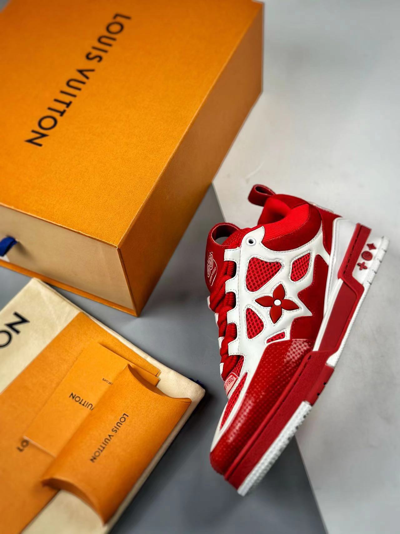 Louis Vuitton LV Skate Sneaker Since 54 Monogram Flowers Red 1AARS4