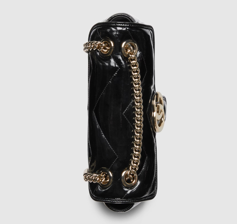 GG MARMONT SMALL SHOULDER BAG-Patent Black-443497