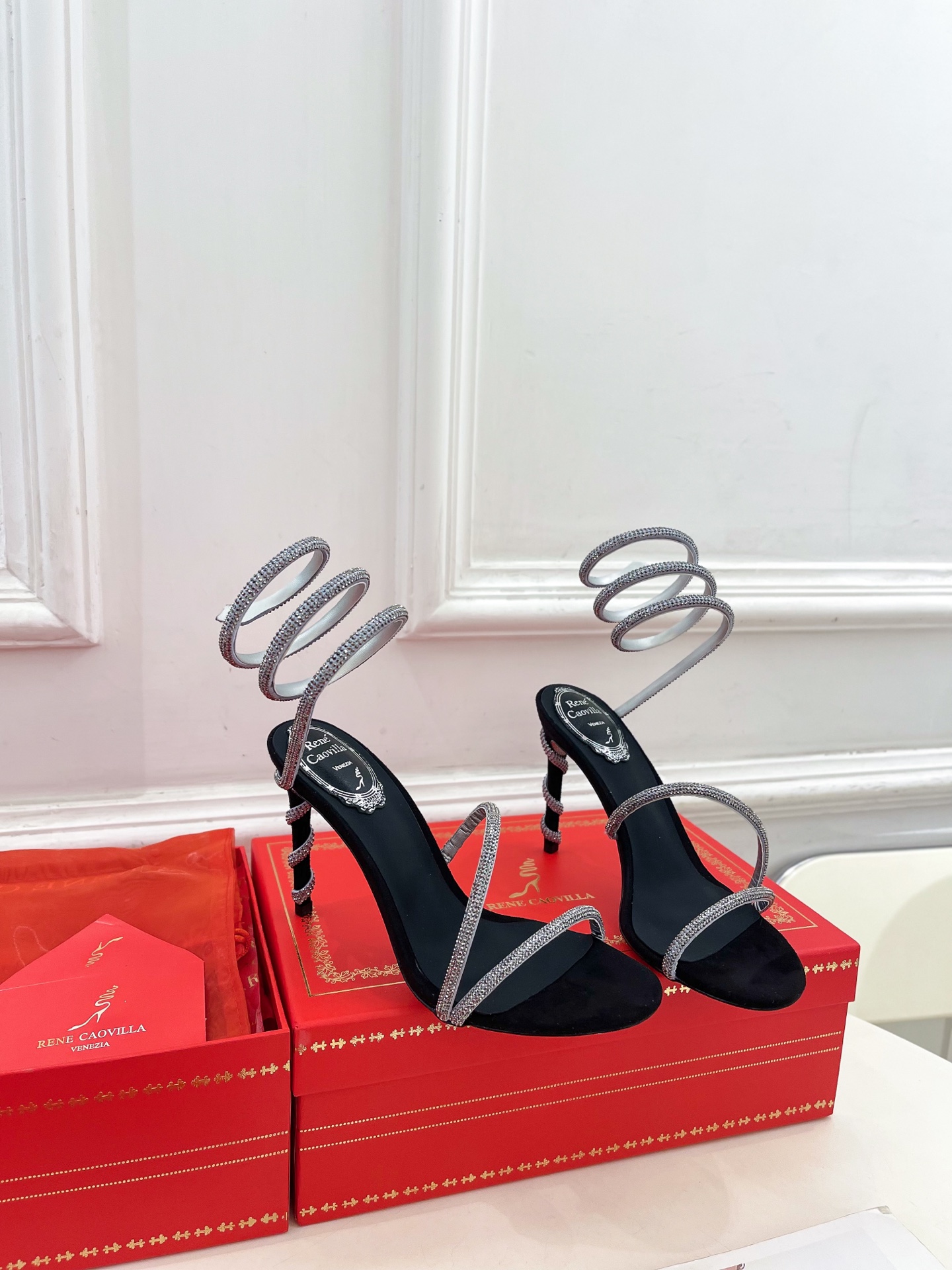 Rene Caovilla RC Crystal Serpent Sandals – 25SS Collection