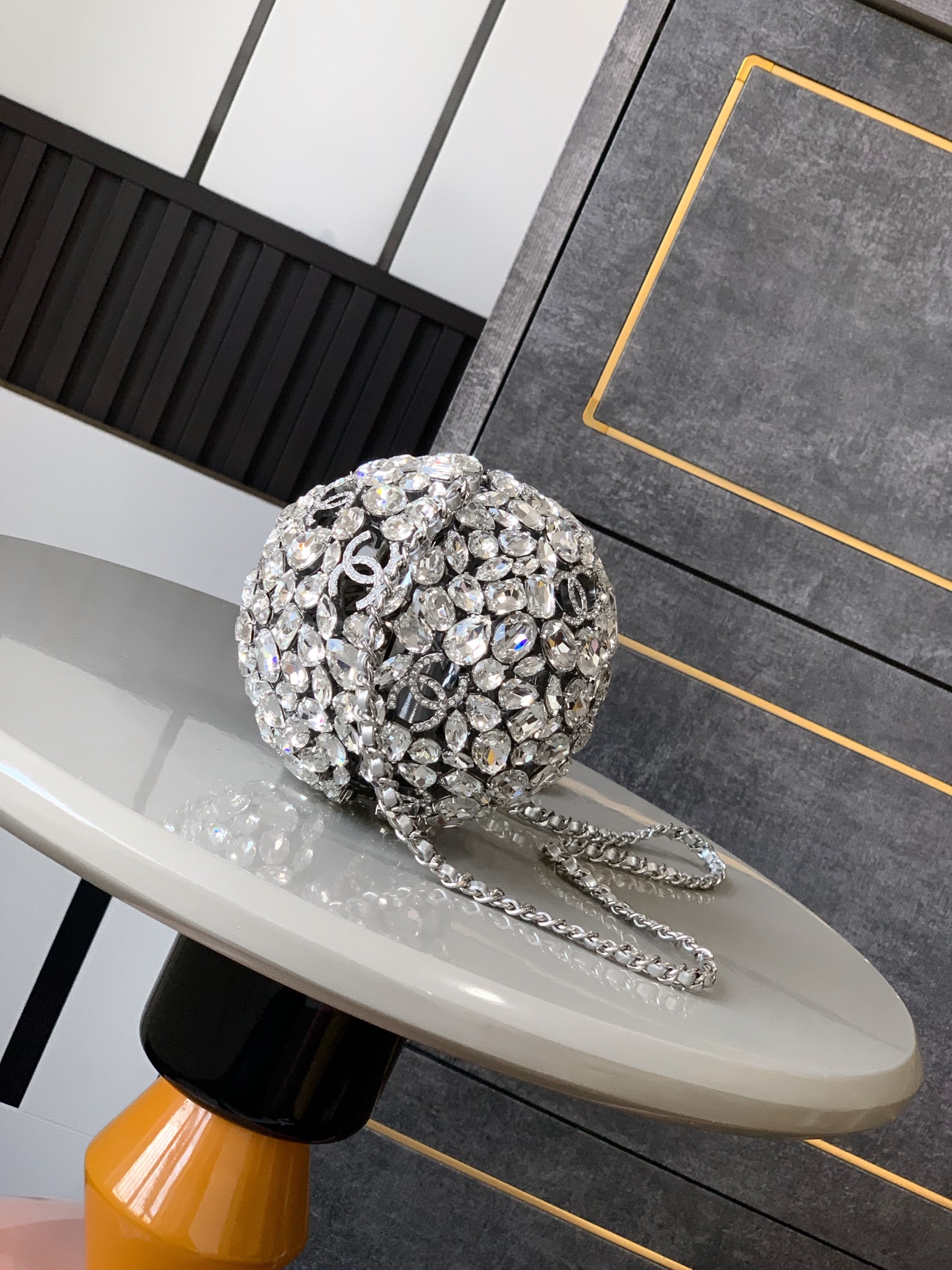 chanel diamond ball Bag