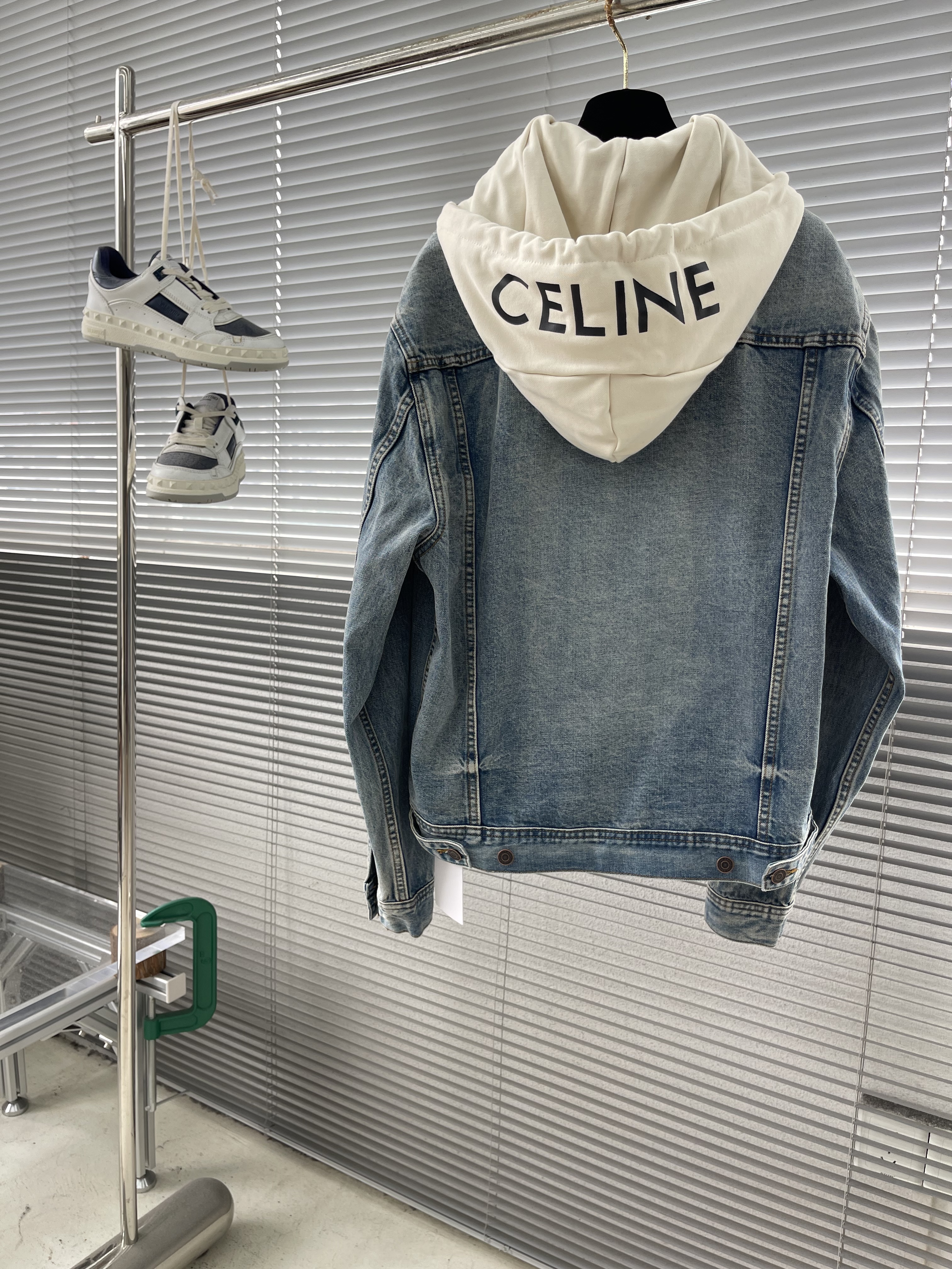 Celine trucker jacket in union wash denim