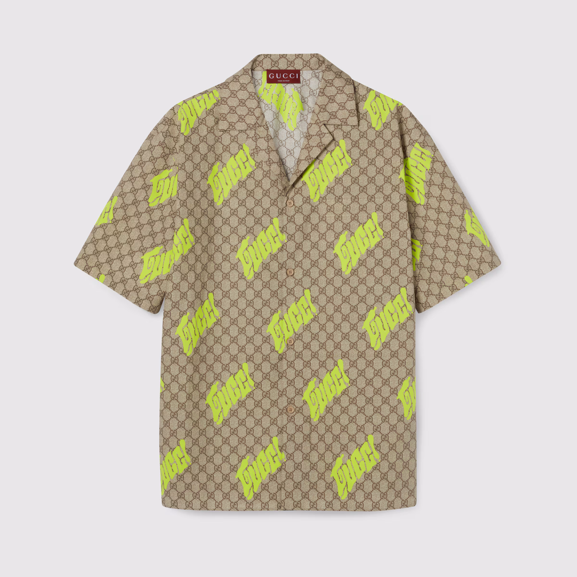 GUCCI Printed cotton poplin bowling shirt