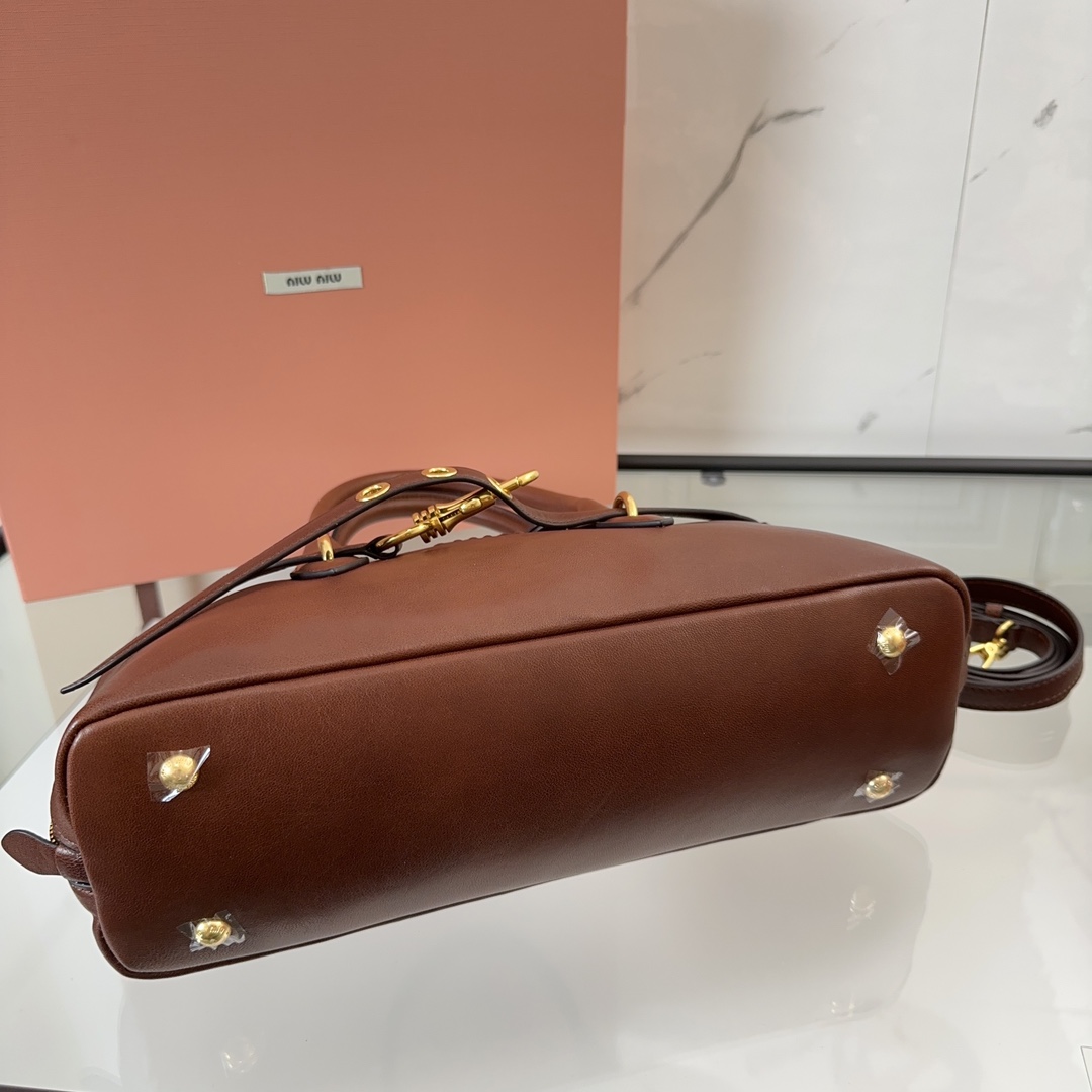 Aventure nappa leather top-handle bag-Briarwood