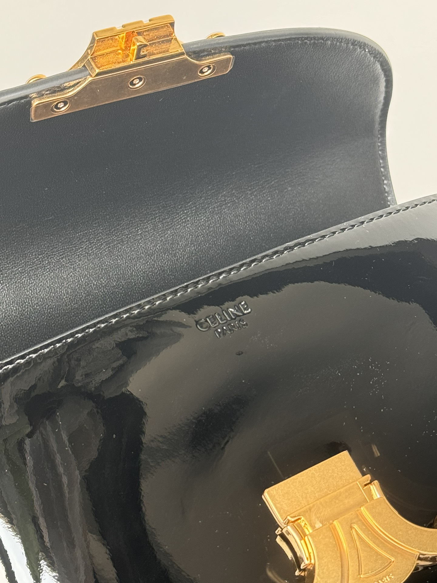 Celine-TEEN NINO patent cow leather handbag