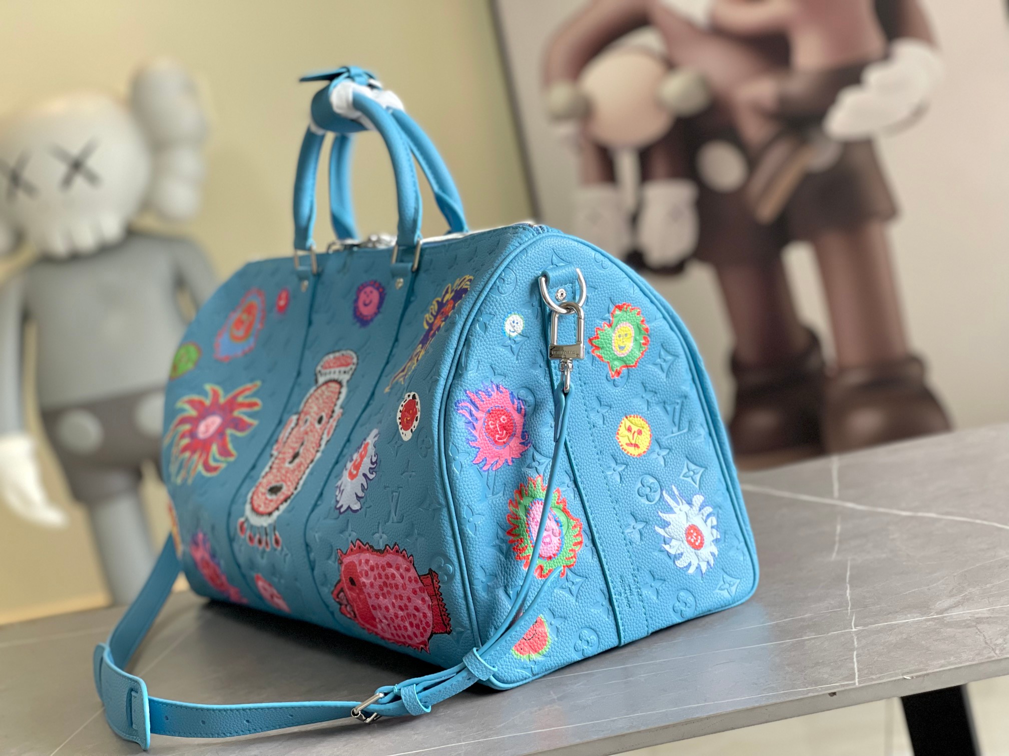 Louis_Vuitton_LV M21713 LV X YK Keepall Bandoulire Premium Unisex Duffle Bag With Dust Bag & Accessories