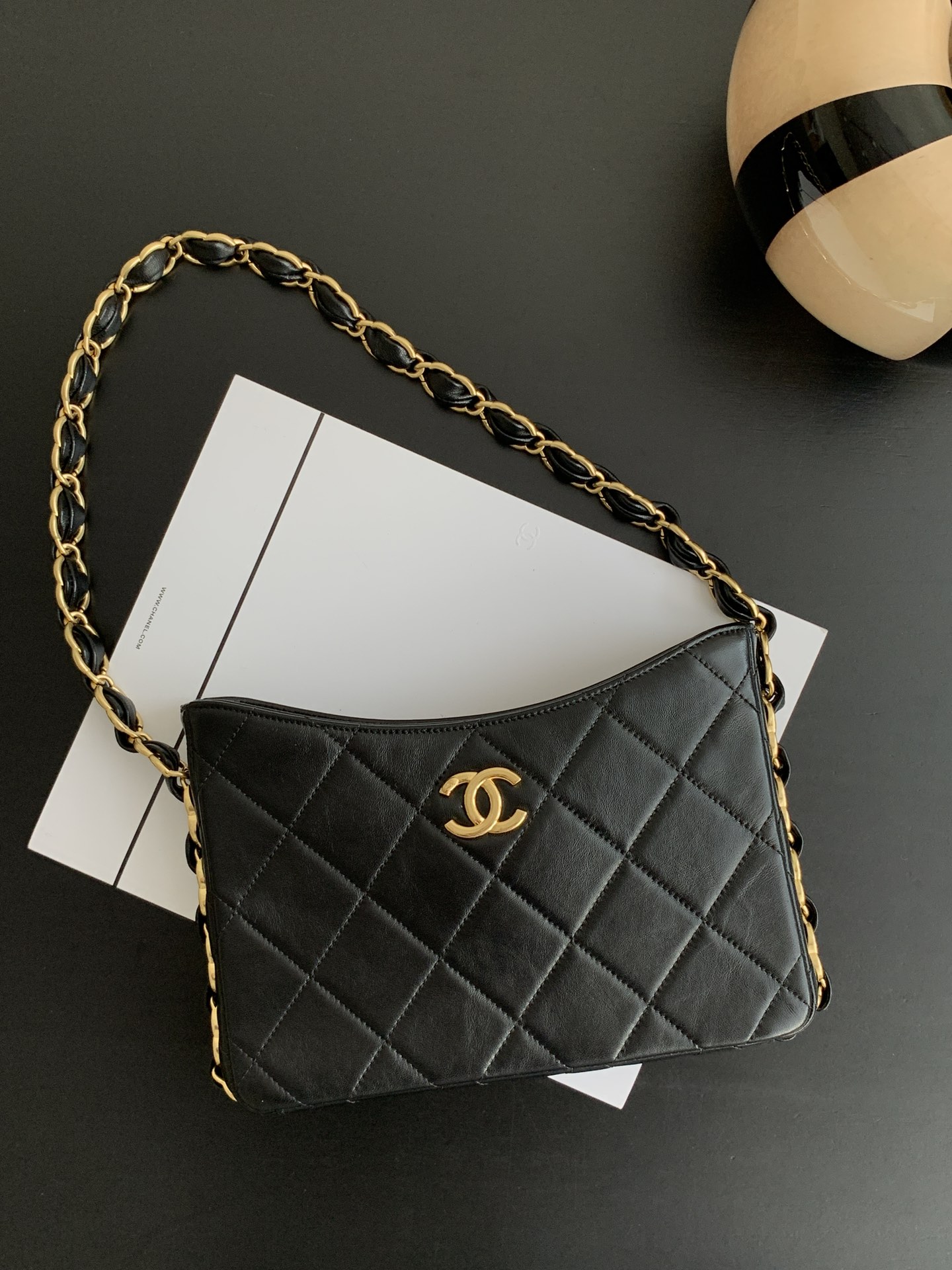 OHANEL 24K thick chain hippie hobo Underarm bag