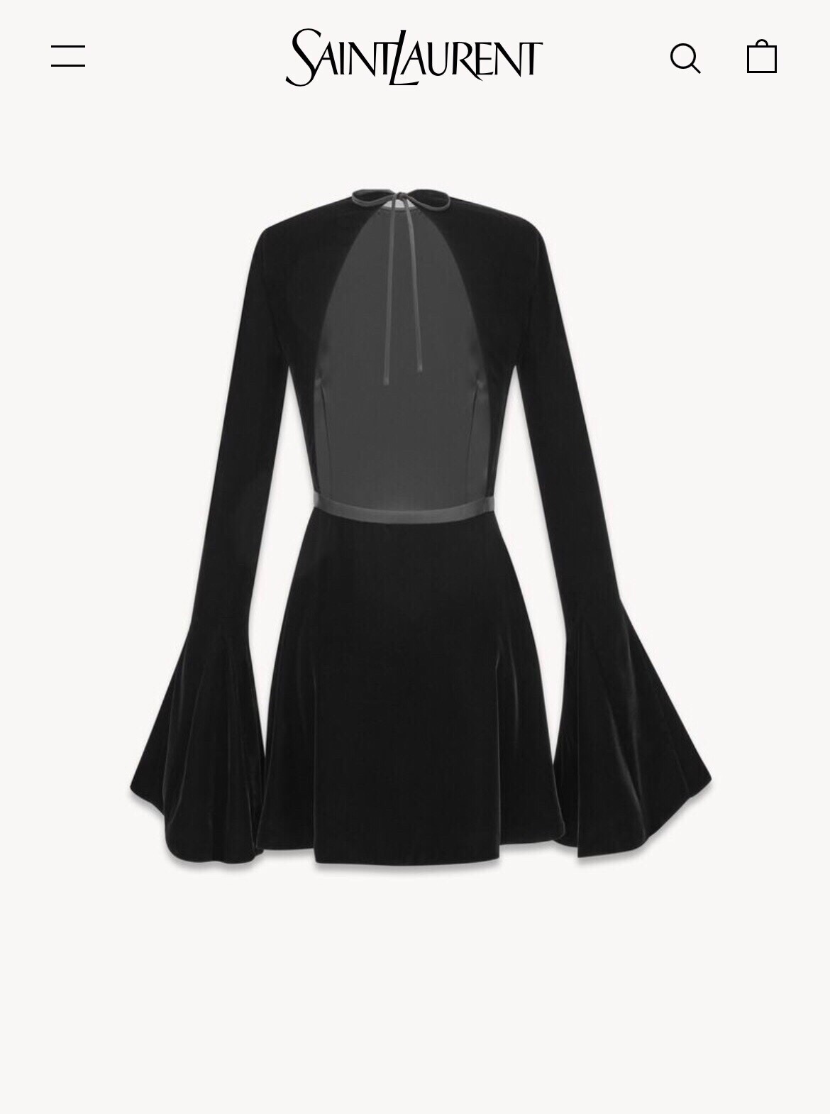 Saint Laurent Velvet Backless Dress