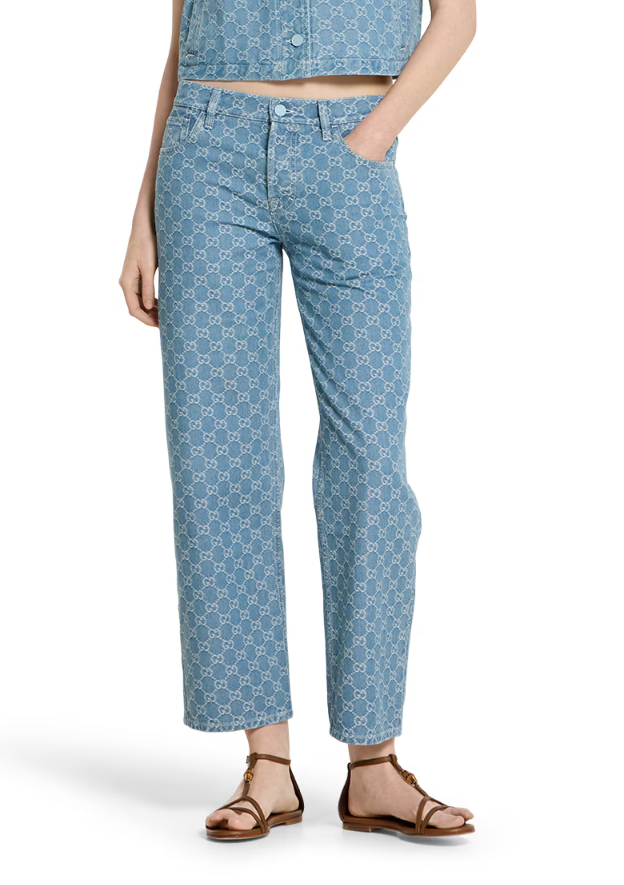 Gucci GG denim jacquard pants