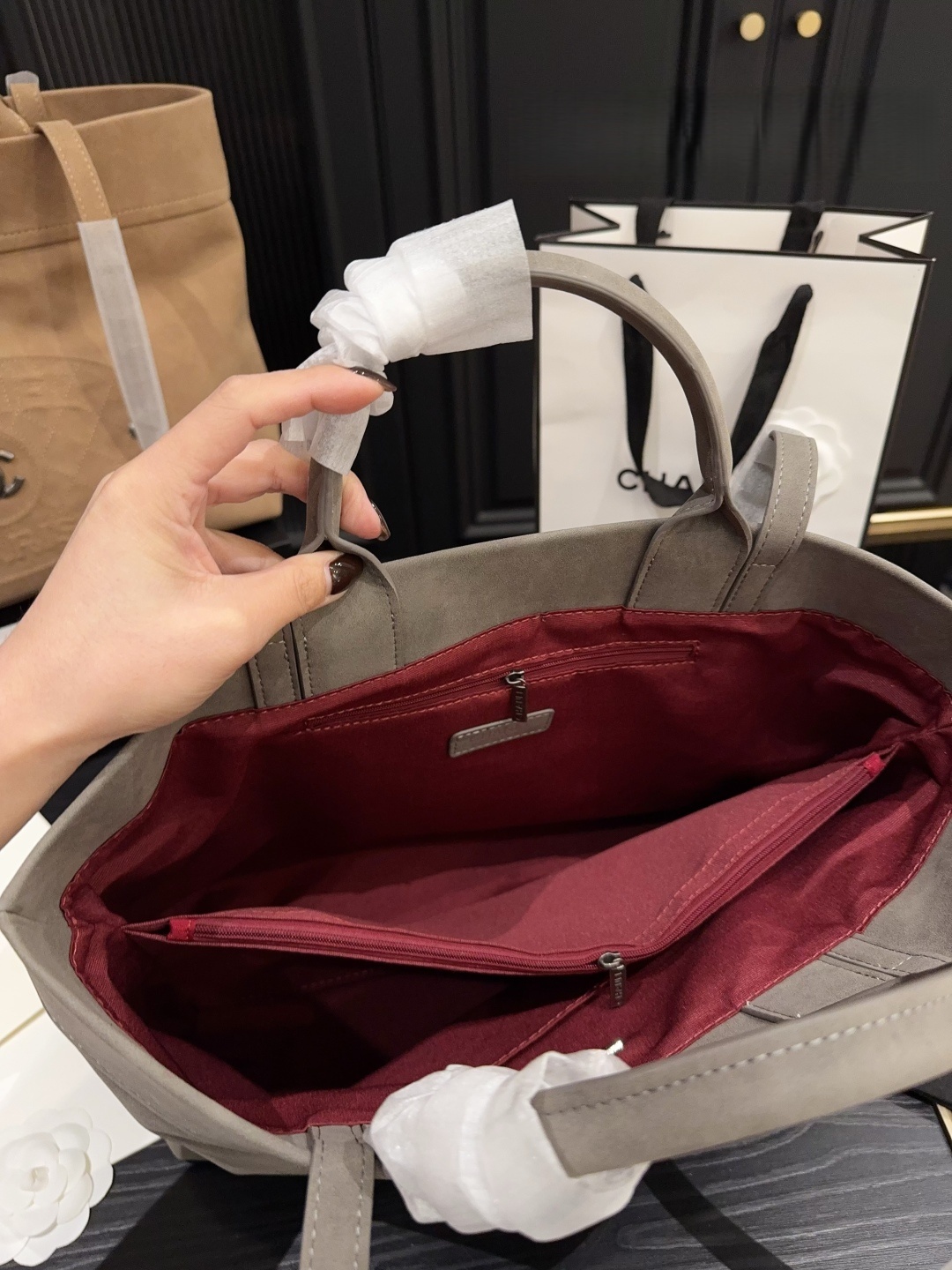 Chanel Suede Tote Bag