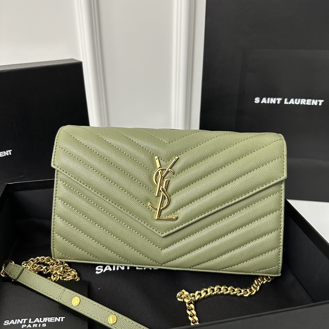YSL Monogram WOC-avocado green