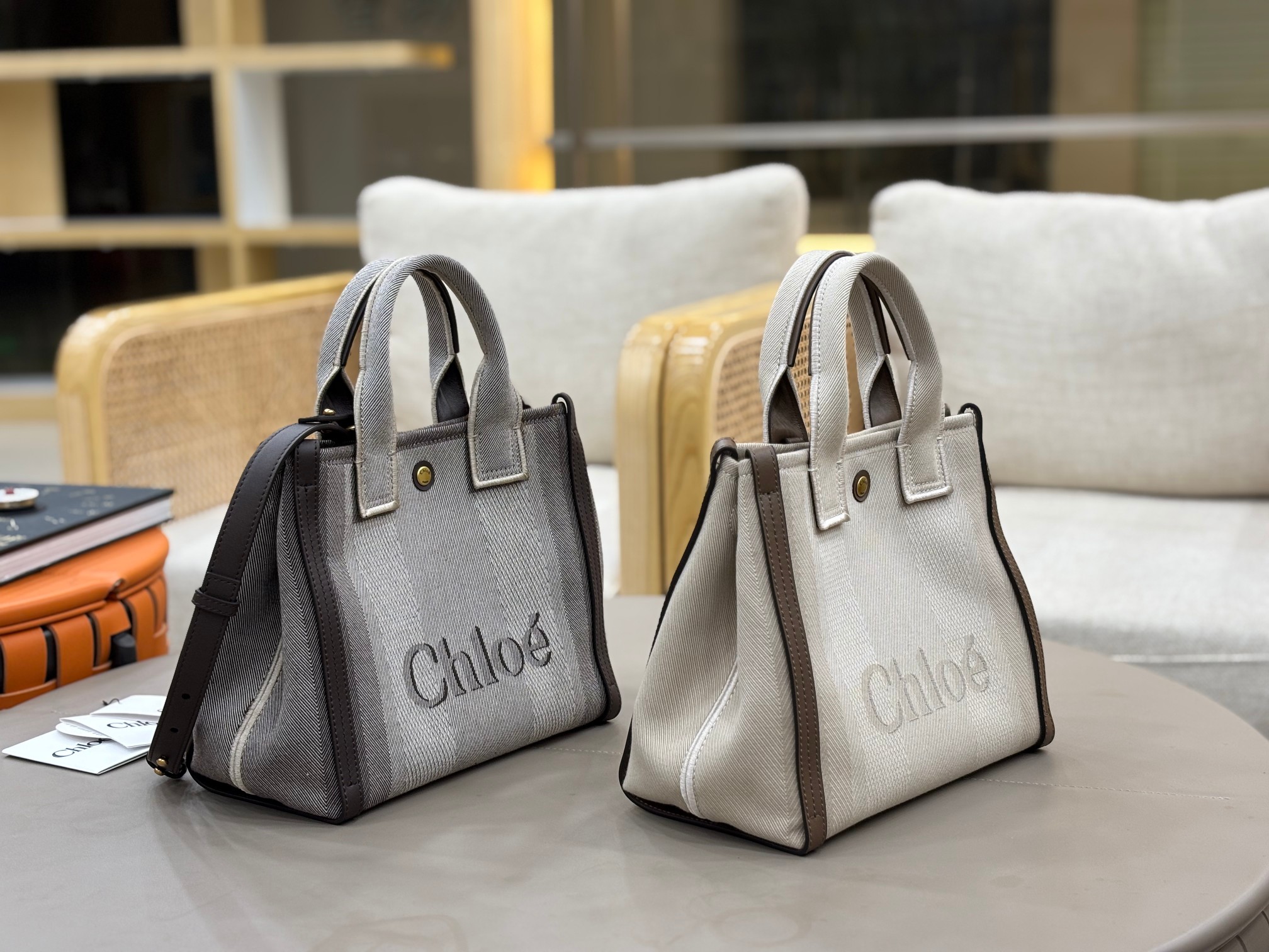Chloé Carry tote bag in canvas Small