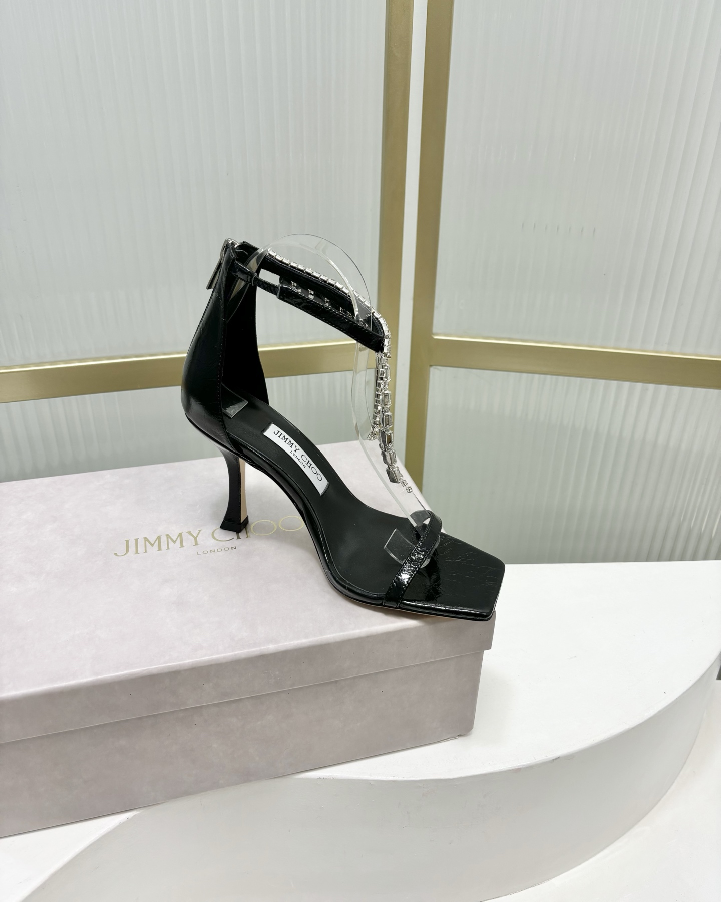 Jimmy Choo JC25 Crystal Fringe Heeled Sandals