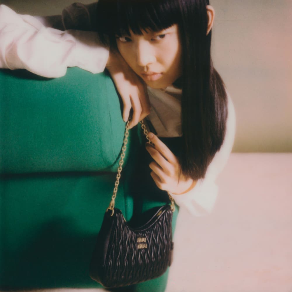 Matelassé nappa leather shoulder bag