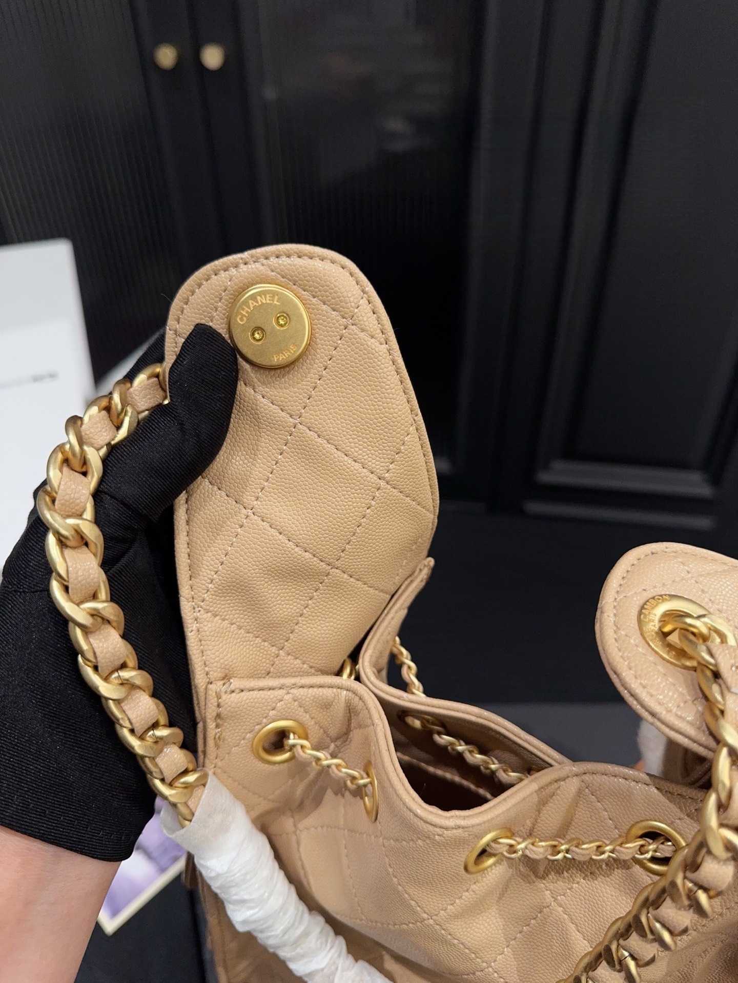 CHANEL Small Drawstring Hobo Bag