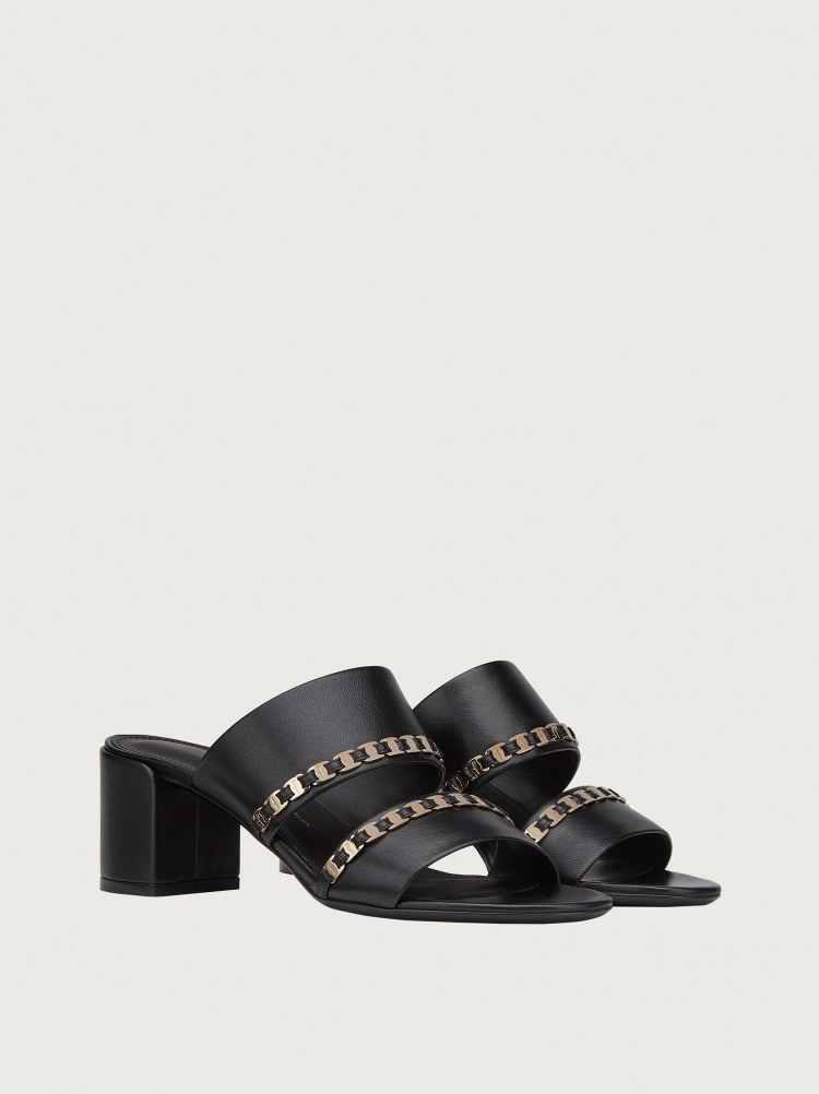 Salvatore Ferragamo Trabia Chain Block Heel