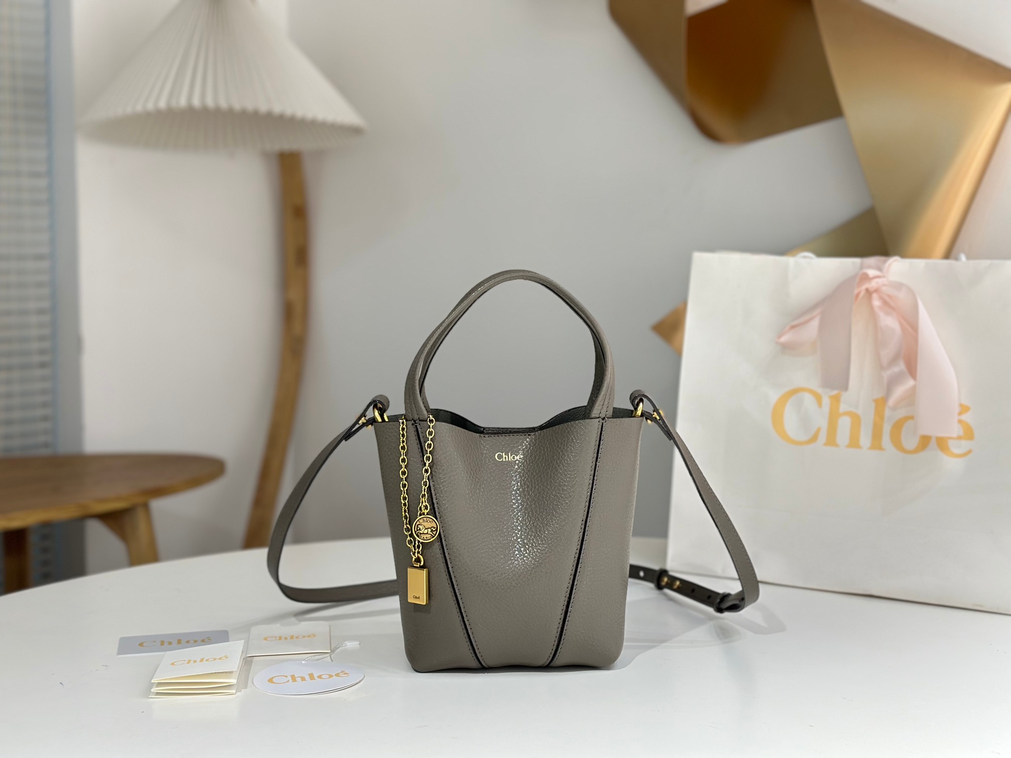 Chloe Spin grained leather tote bag