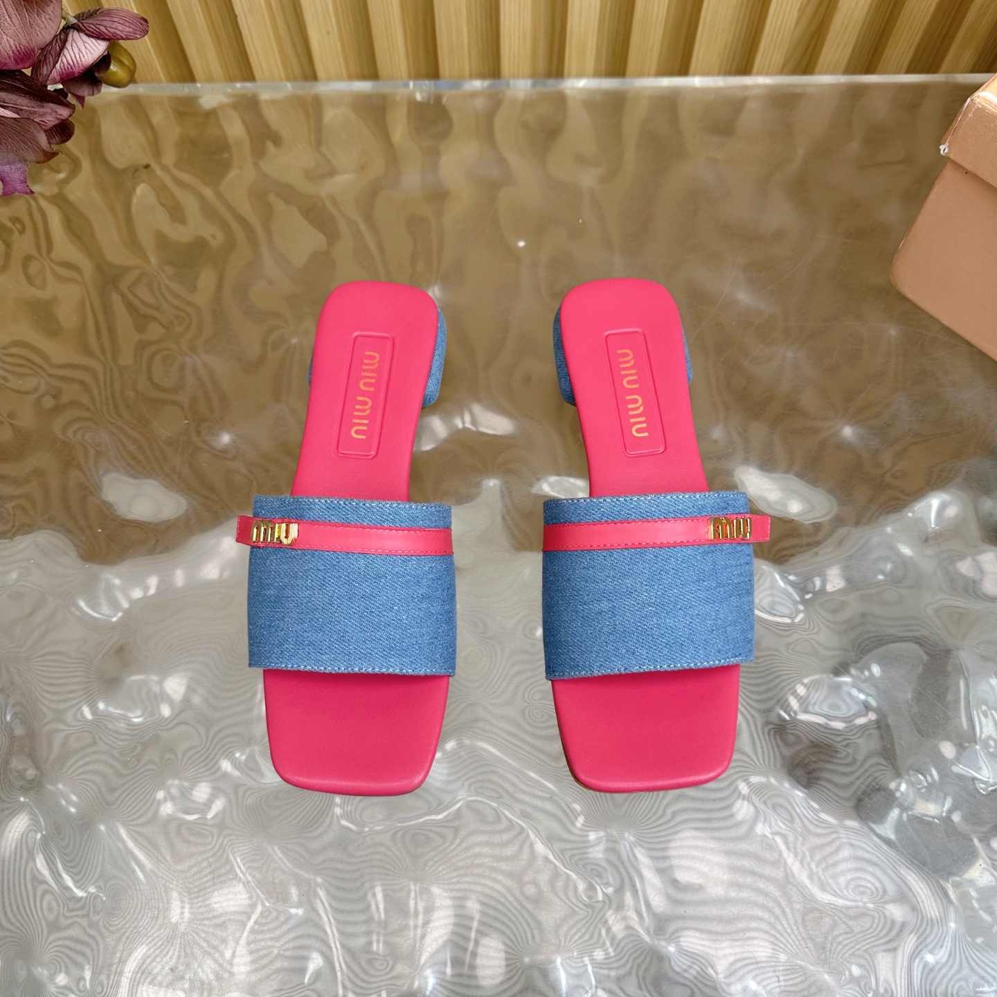 MIU MIU Bow-Embellished Slides