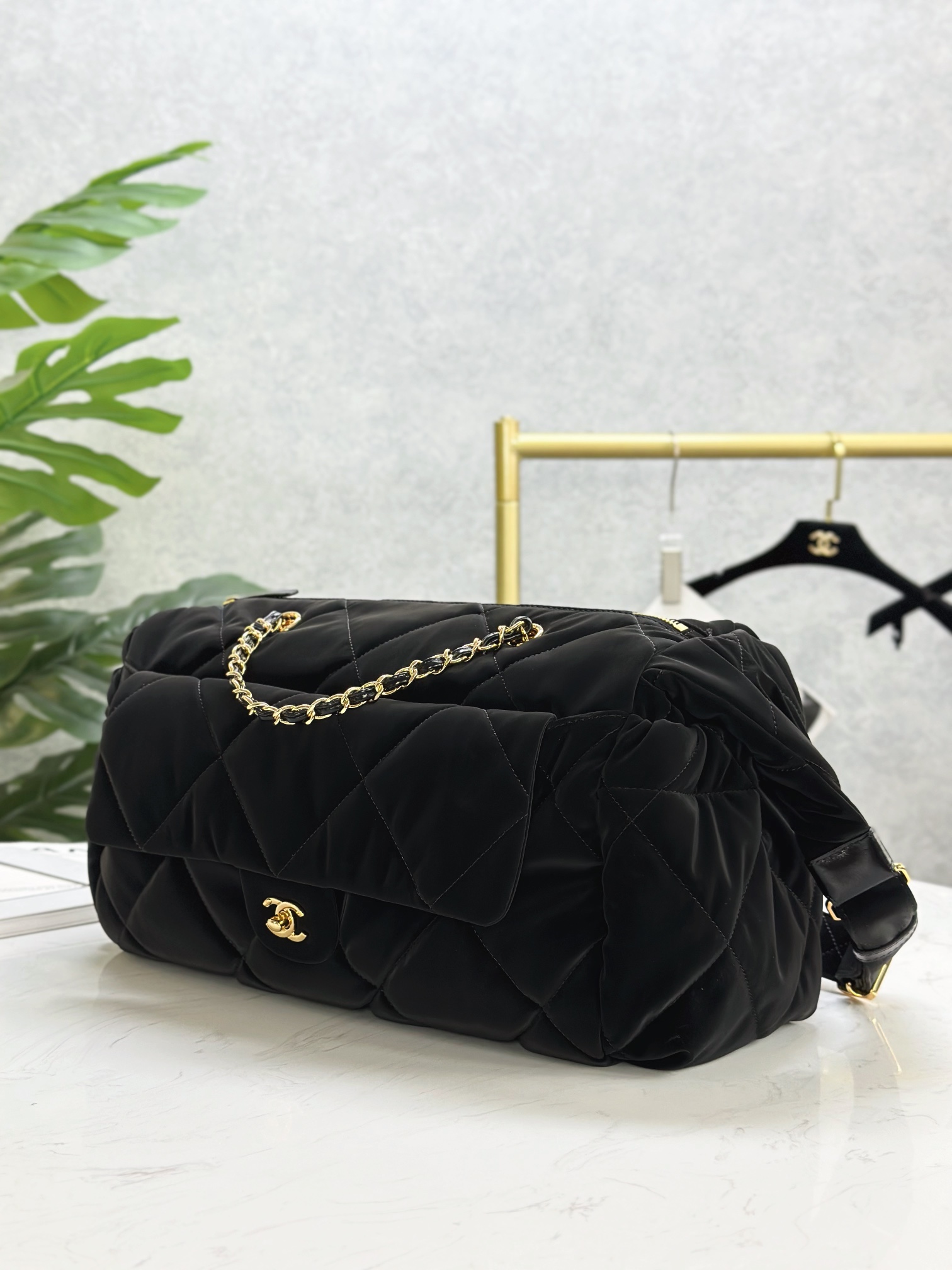 Chanel 24- Ski Collection Black Velvet Hobo