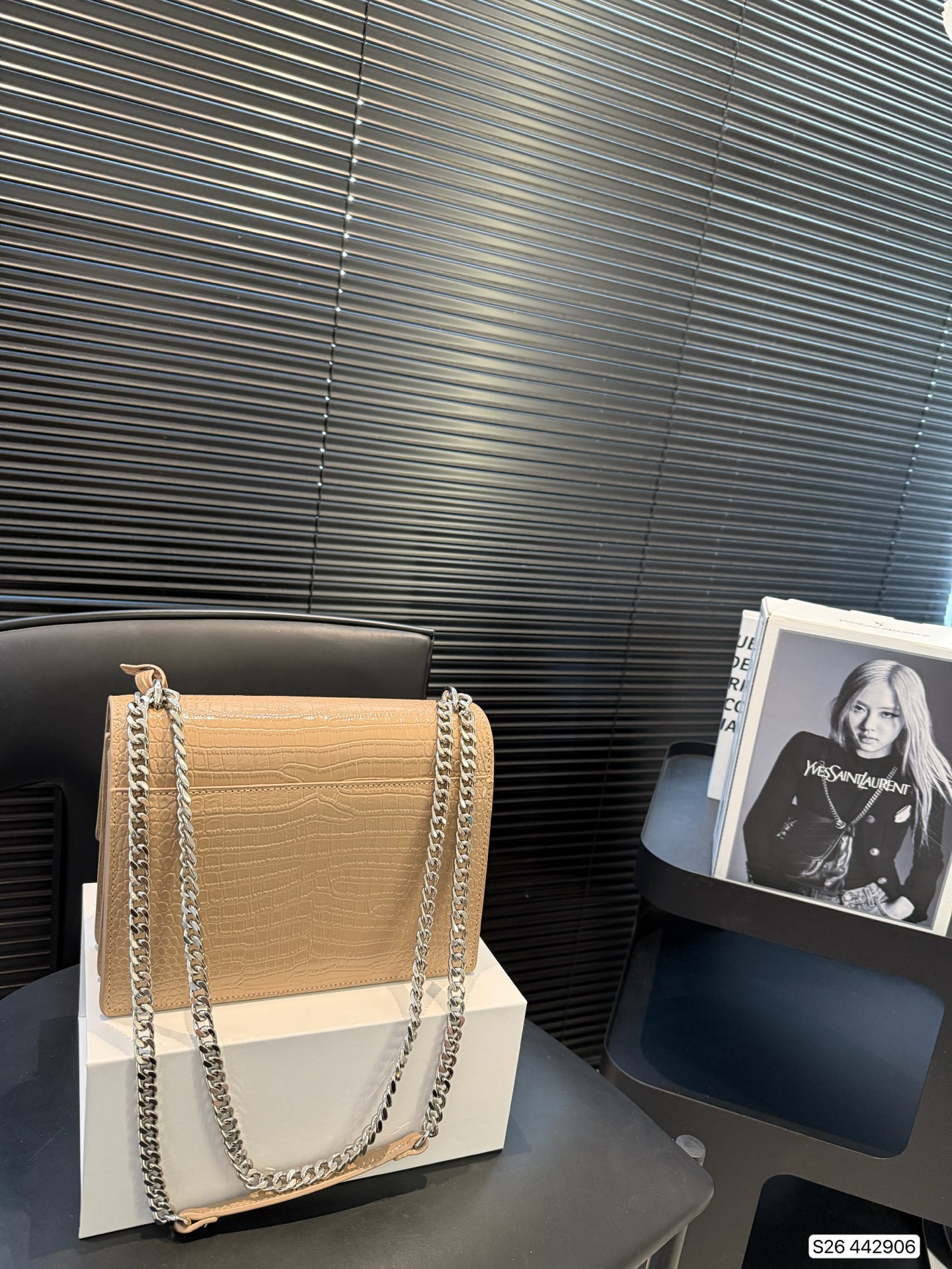 SAINT LAURENT Croc Medium Sunset Bag