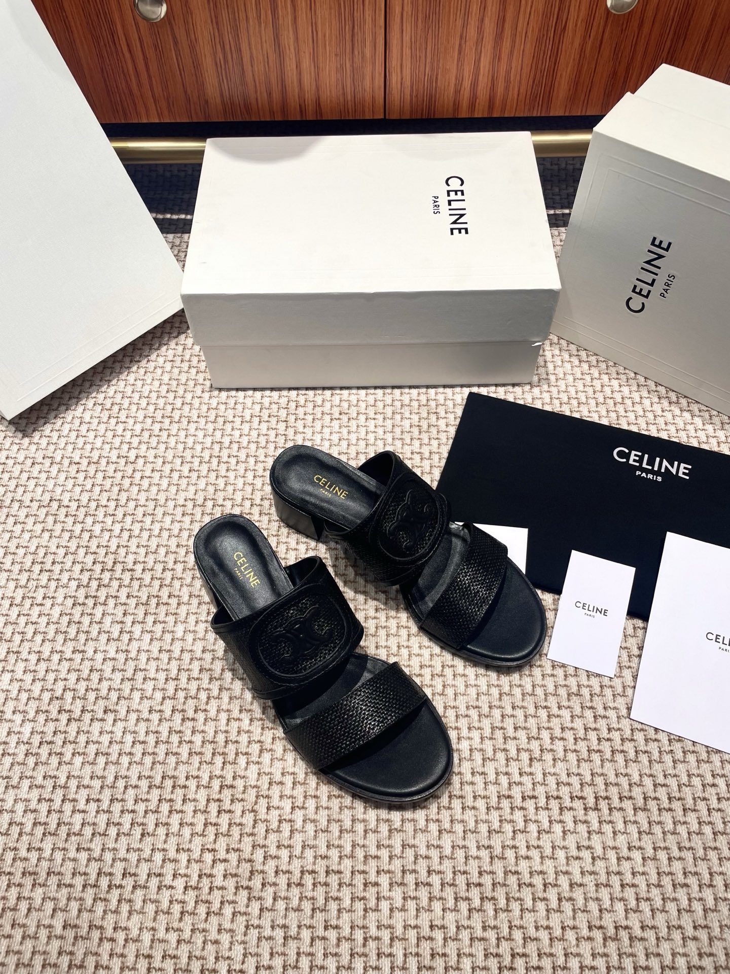 CELINE 2025 New Leather-Sole Sandals
