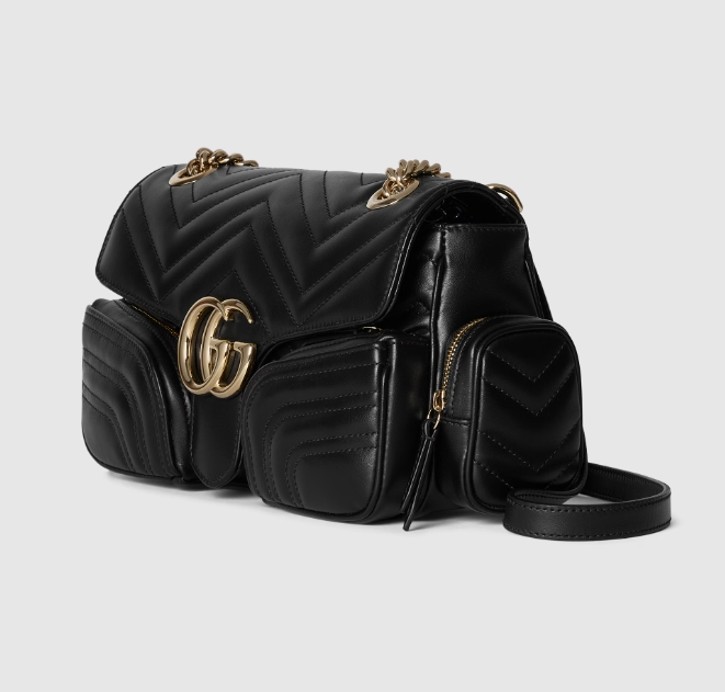 GG MARMONT SMALL MULTI-POCKET BAG-Black-795228