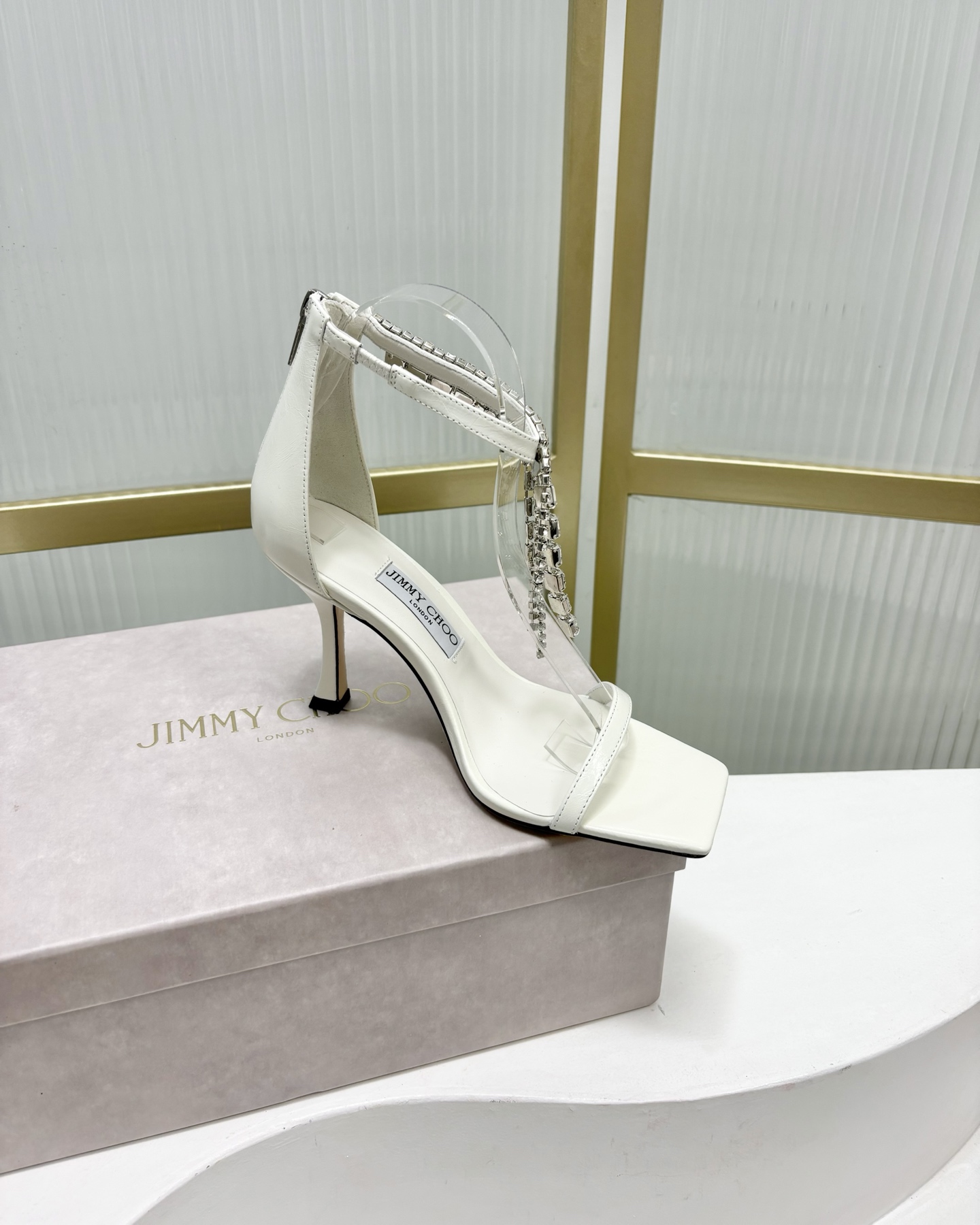 Jimmy Choo JC25 Crystal Fringe Heeled Sandals