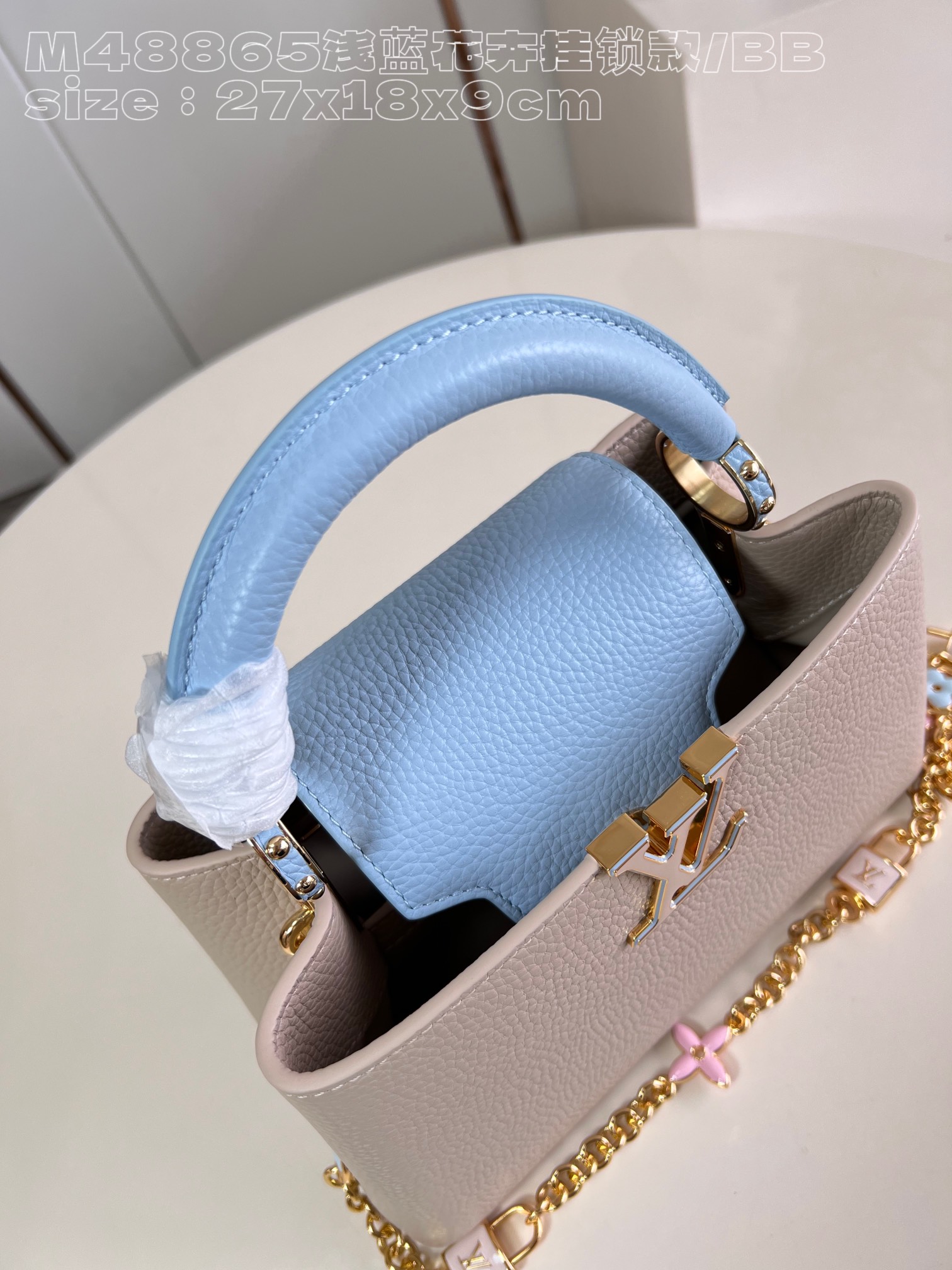 Capucines handbag-light blue
