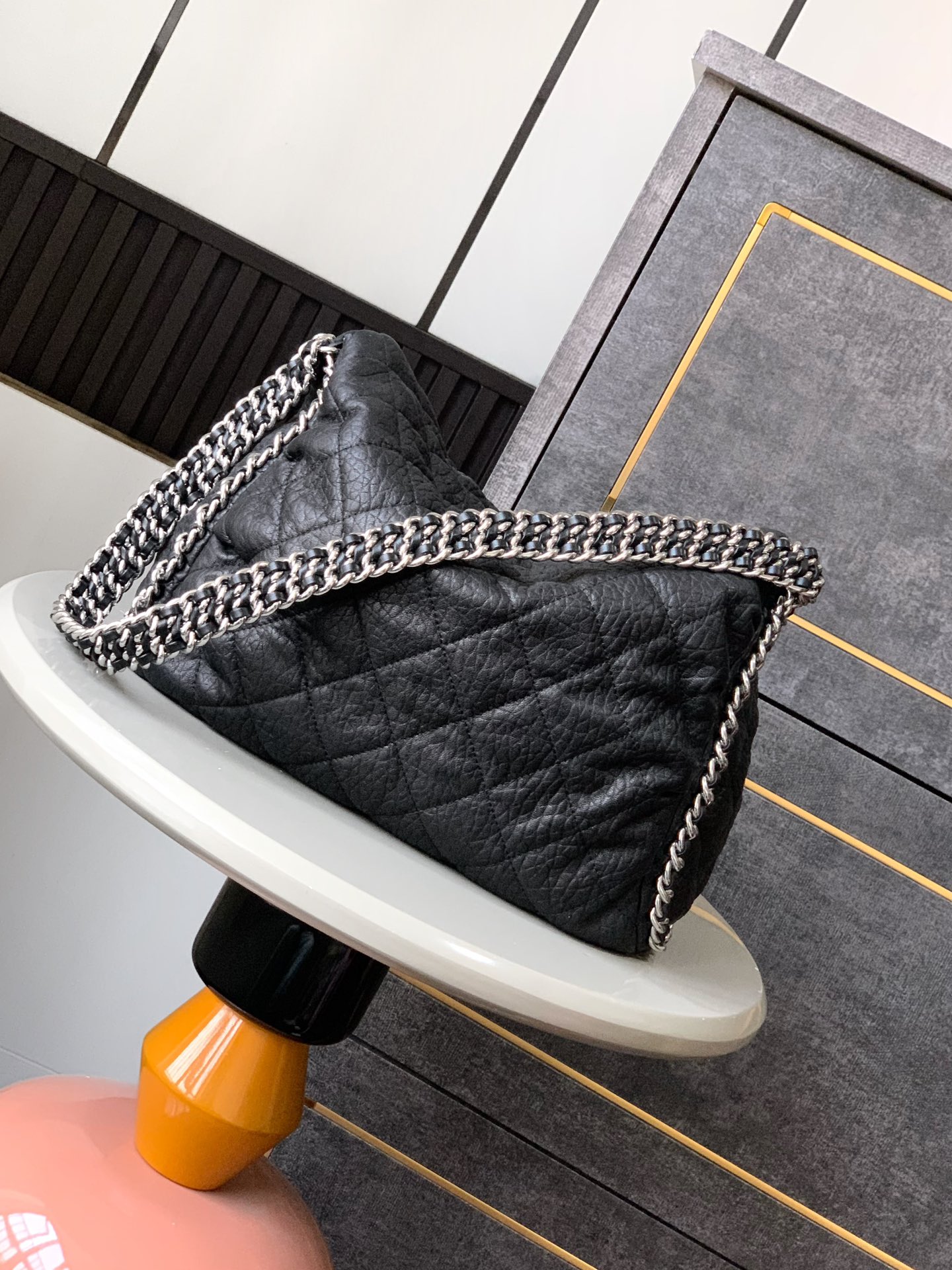 CHANEL Black & Silver Multi-Chain oho Bag