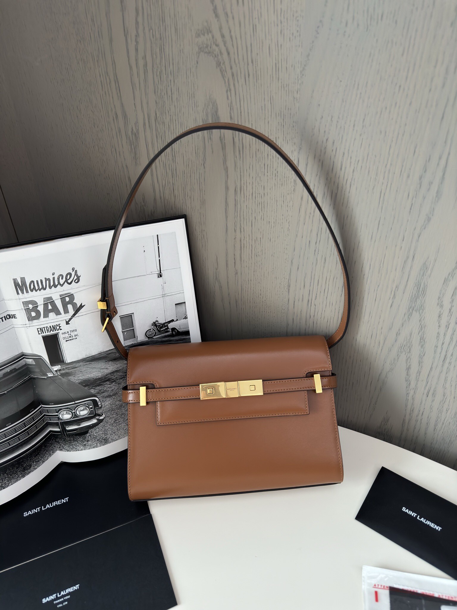YSL-BROWN Manhattan Small shoulder bag