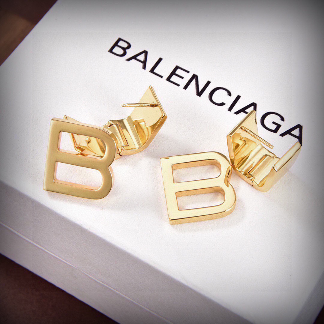 Balenciaga Gold Stud Earrings