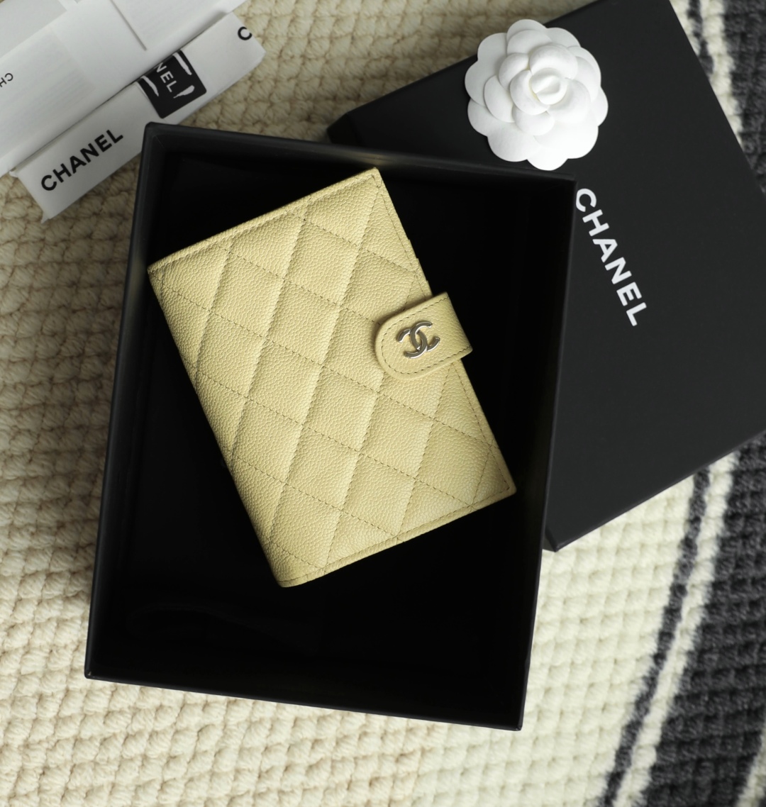 CHANEL Pebbled Calfskin Passport Holder