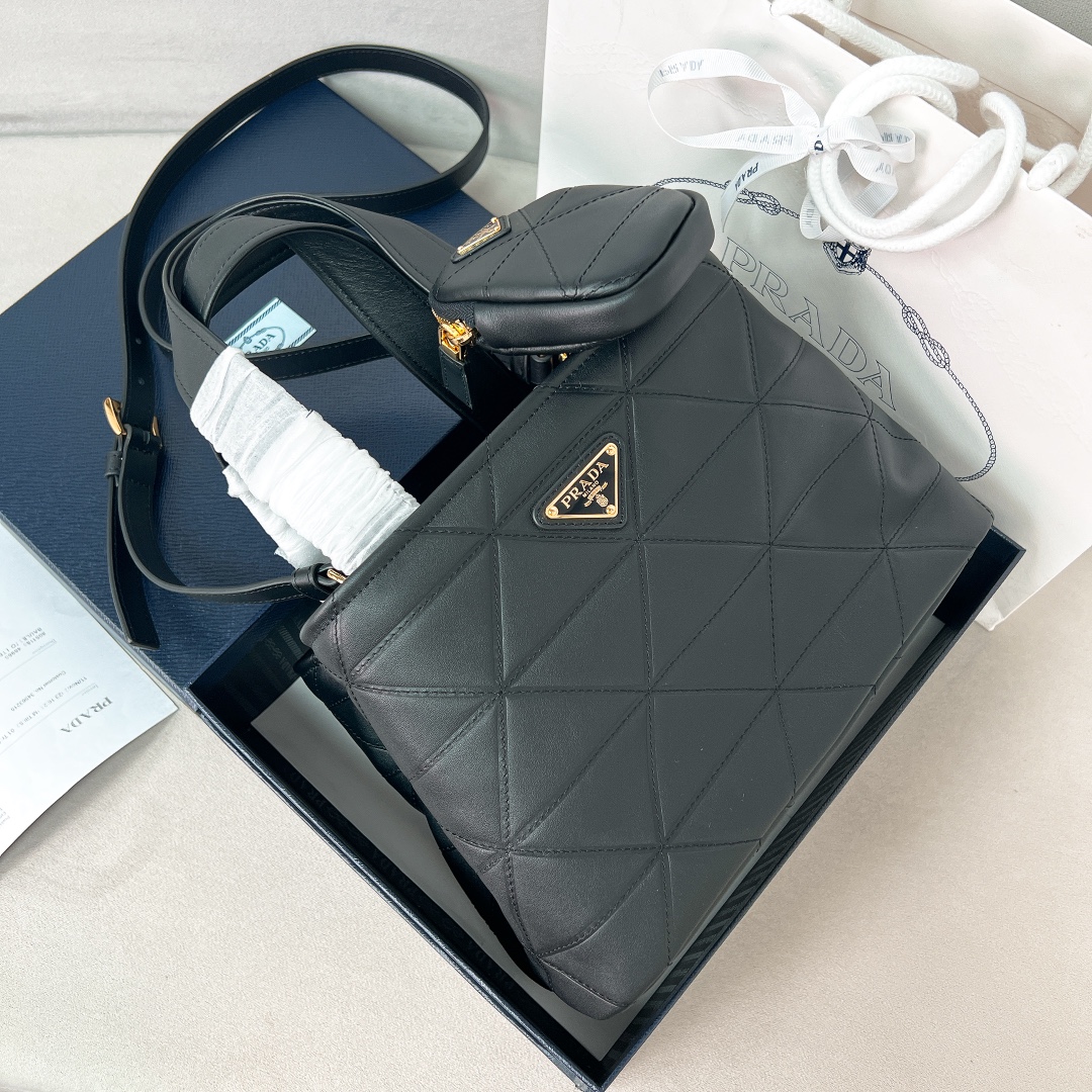 2024 New Diamond Quilted Tote Bag 1BG548 Small Size