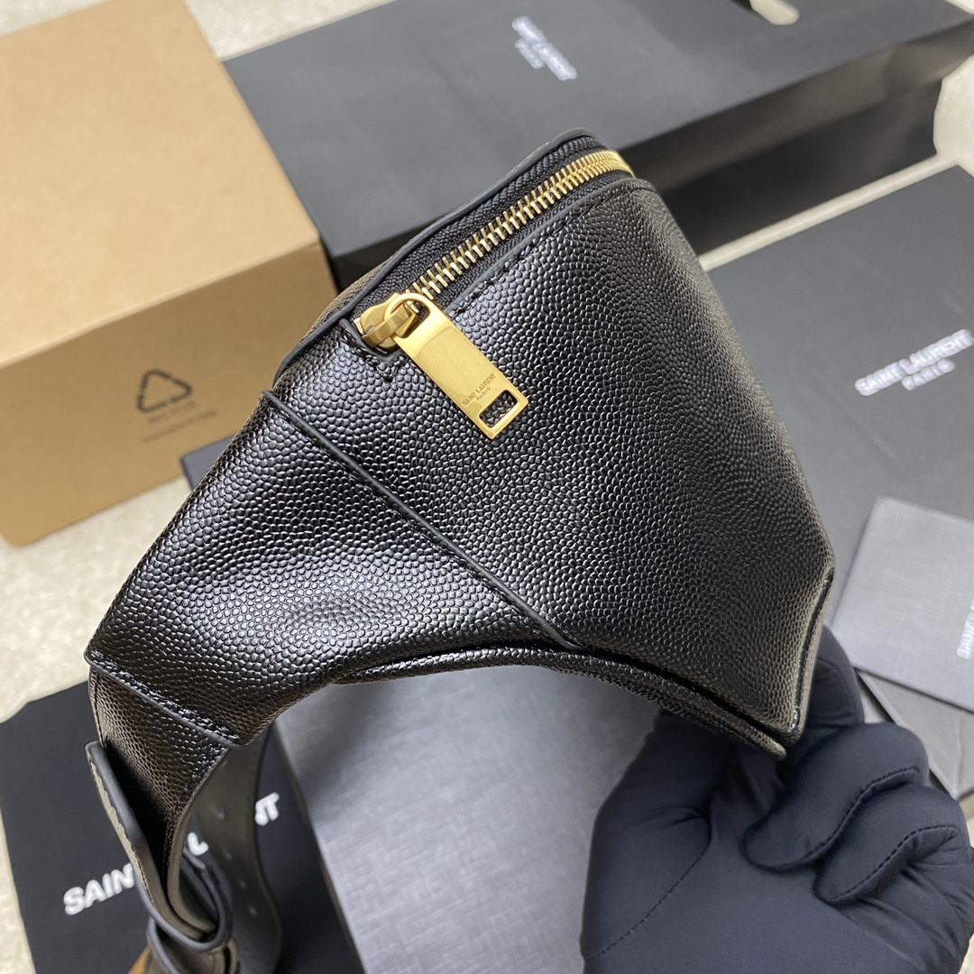 Black Pebble Texture/Gold (Waist Bag)