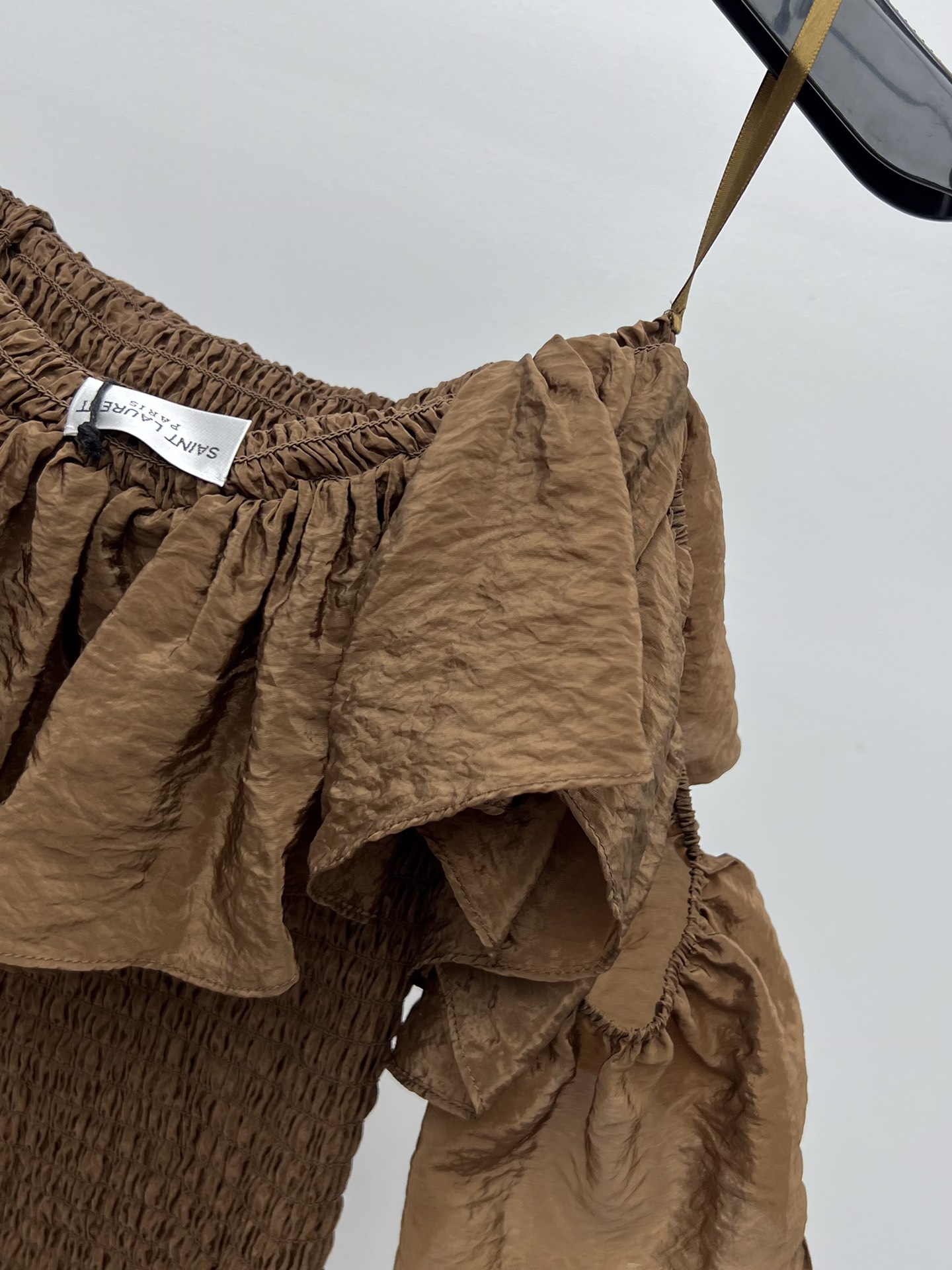 YSL-pleated wrap dress