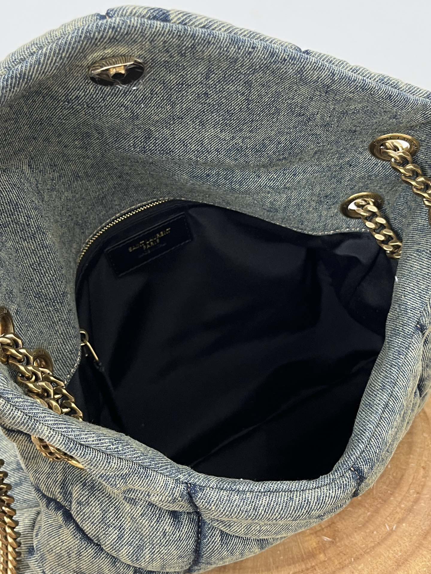 Saint Laurent Loulou Puffer Denim Shoulder Bag