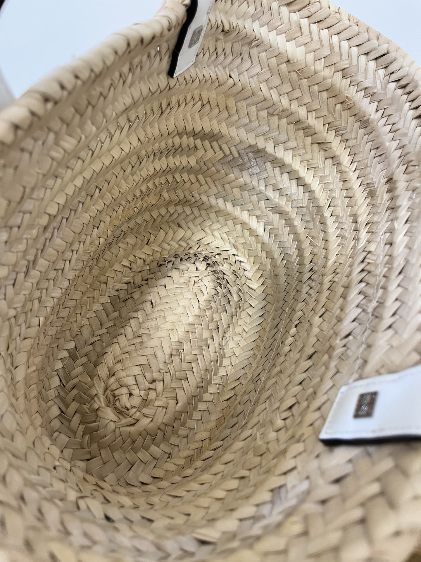 LOEWE-Palm leaf and cowhide leather Basket bag
