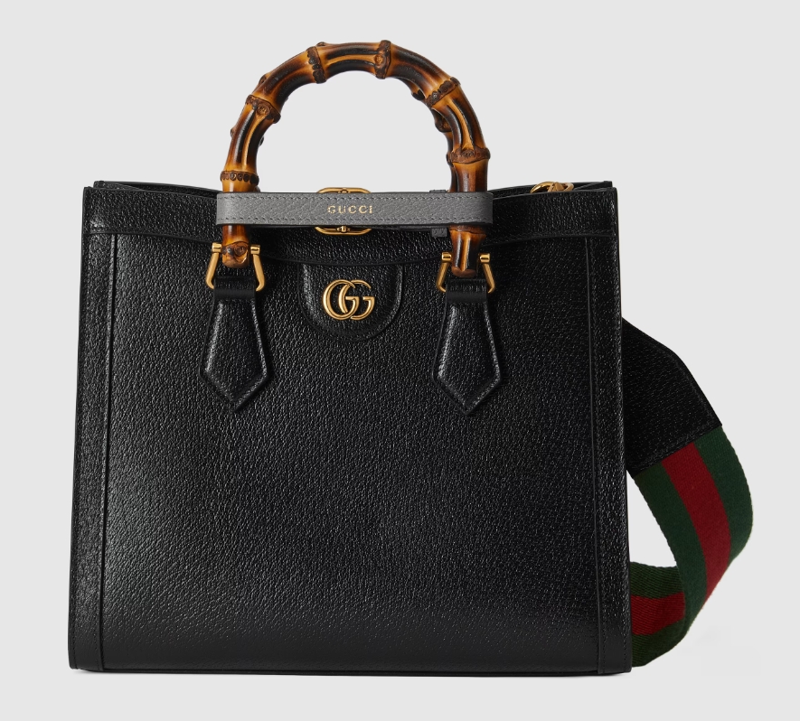 GUCCI DIANA SMALL TOTE BAG-Black-‎702721