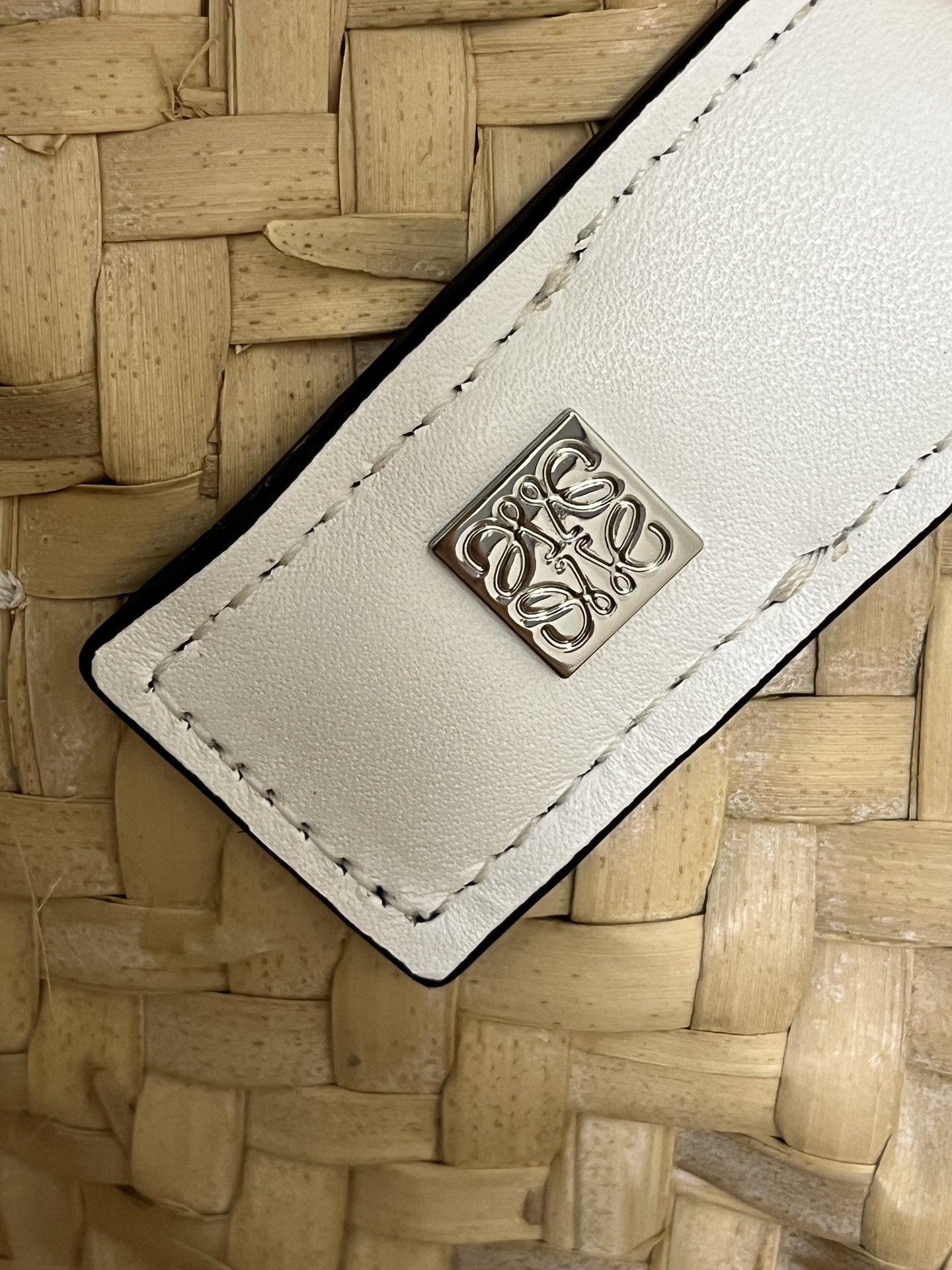 LOEWE-Palm leaf and cowhide leather Basket bag