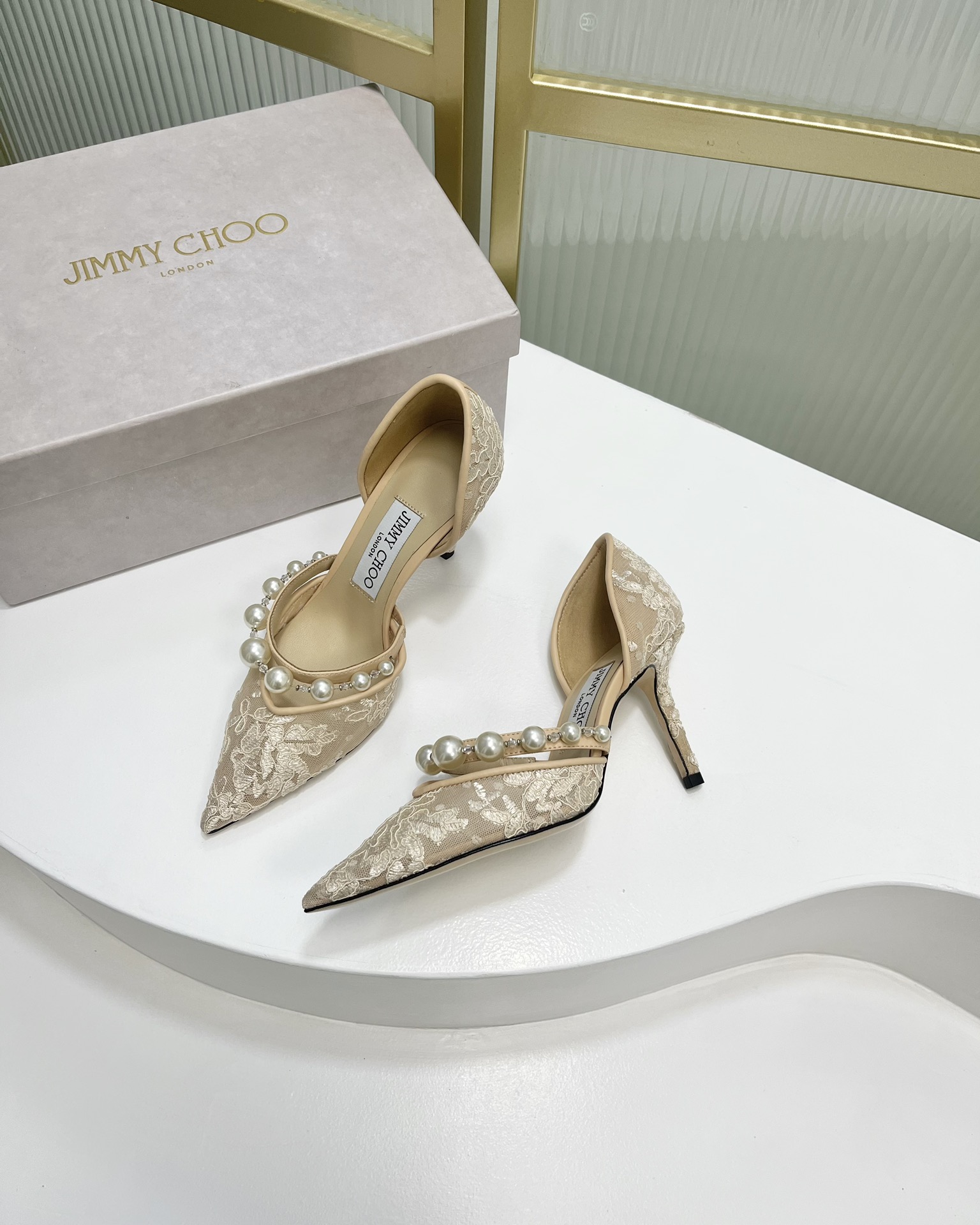 Jimmy choo new pointed toe lace shoes