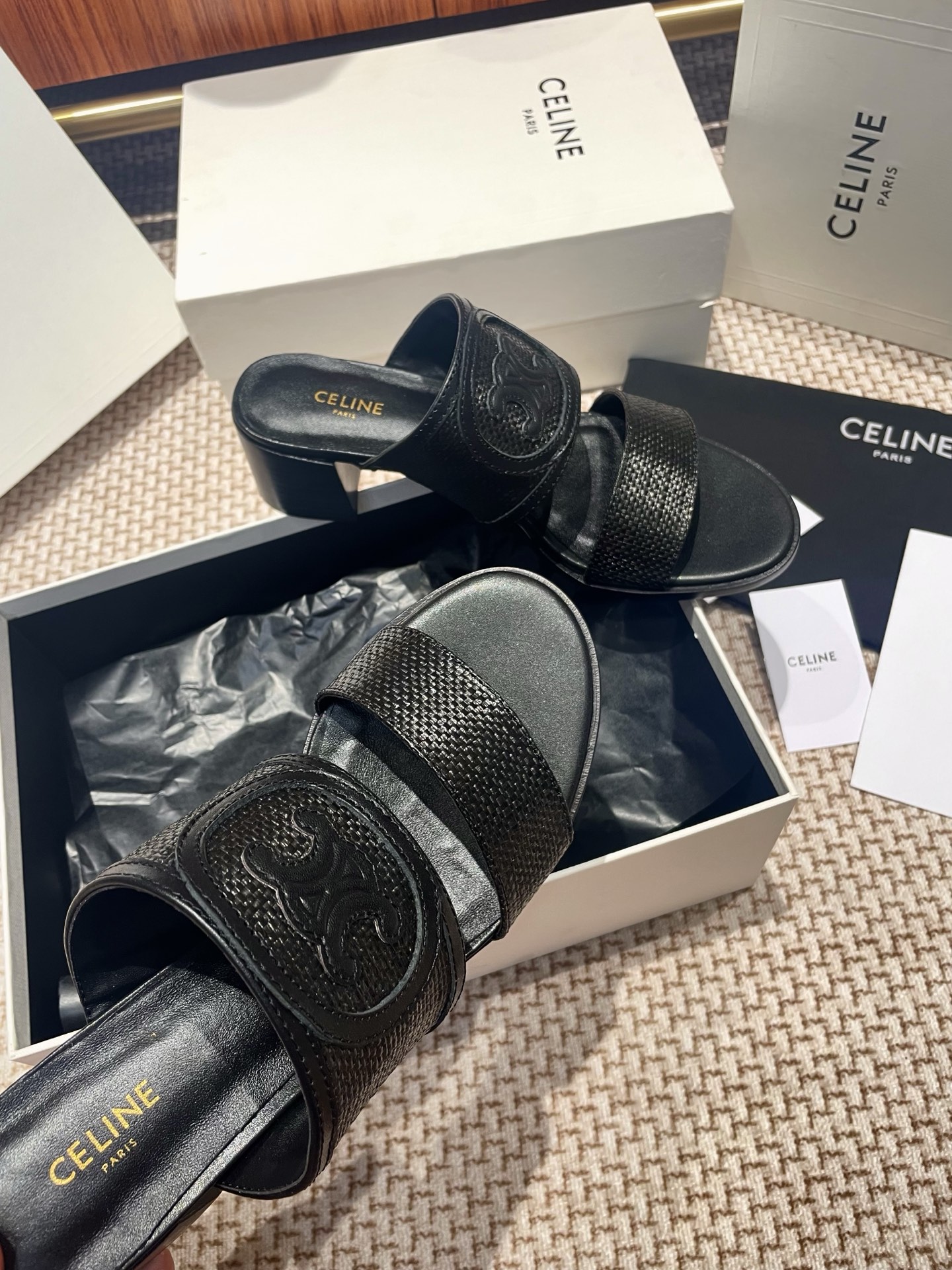 CELINE 2025 New Leather-Sole Sandals