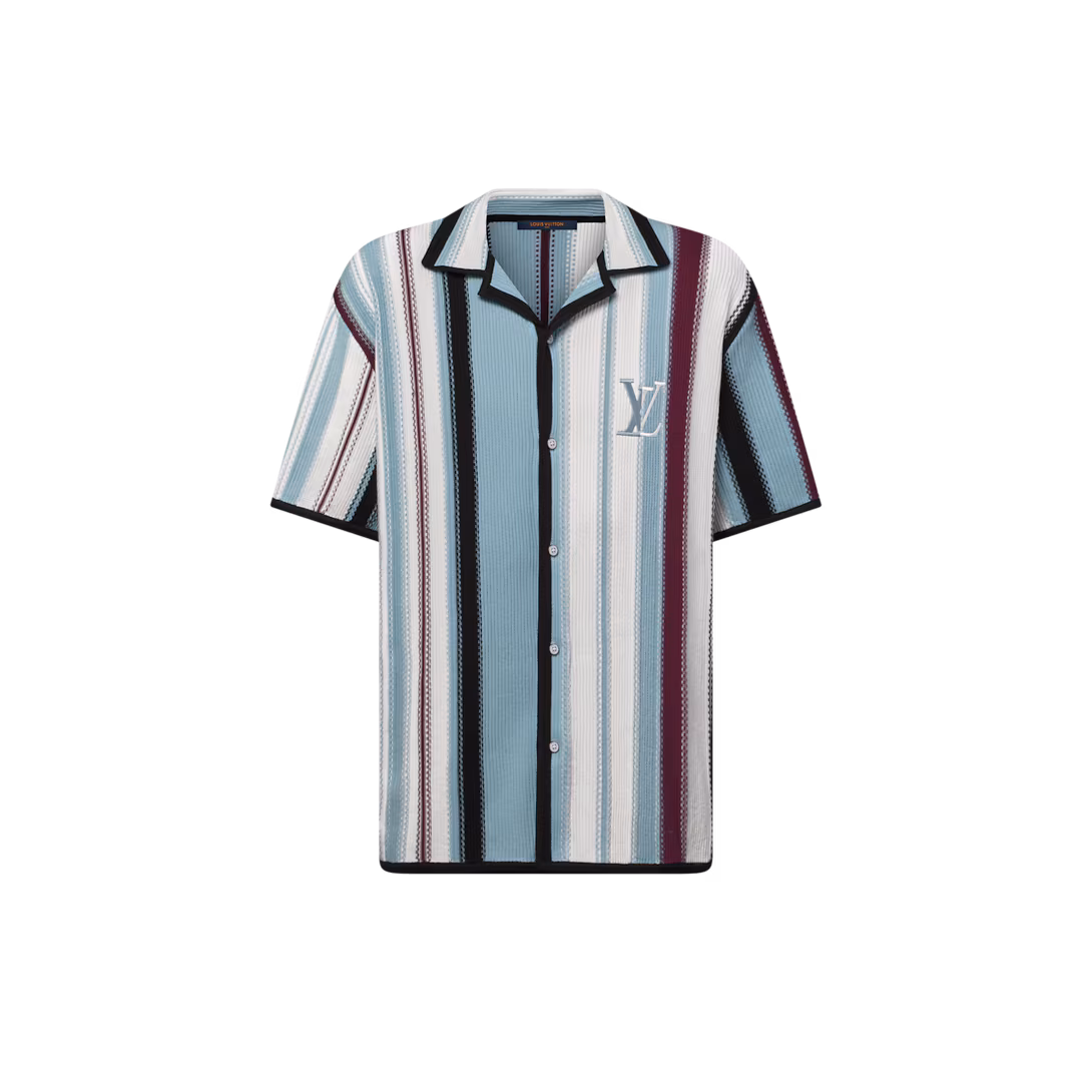Louis Vuitton 1AHVOO Striped Crochet Short-Sleeved Shirt