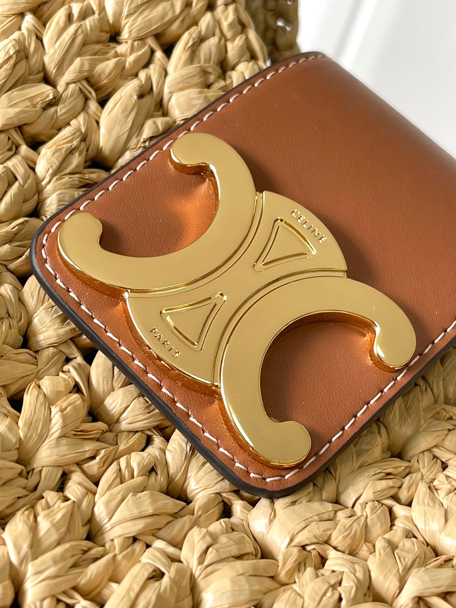 CELINE Triangular Straw Bag i