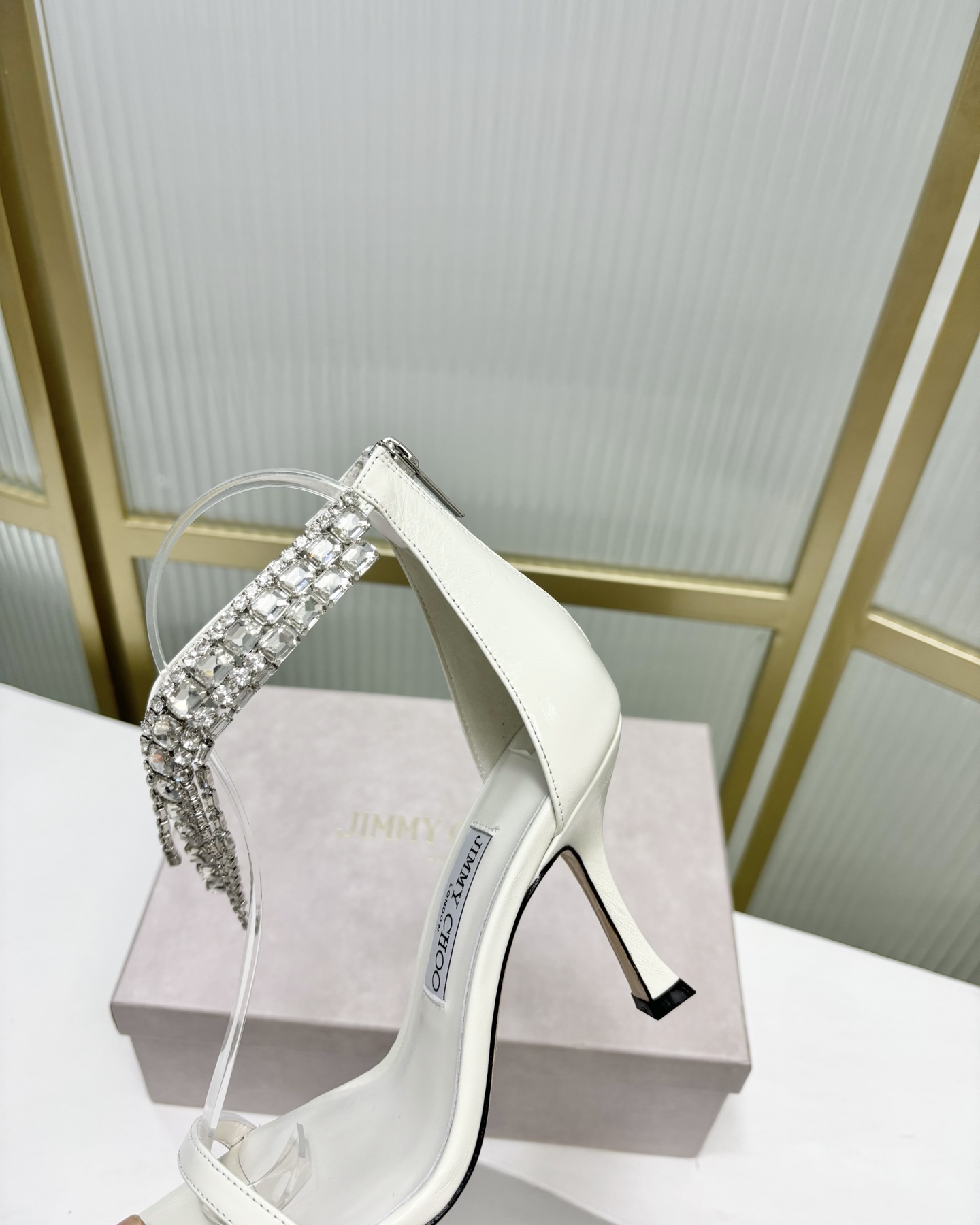 Jimmy Choo JC25 Crystal Fringe Heeled Sandals