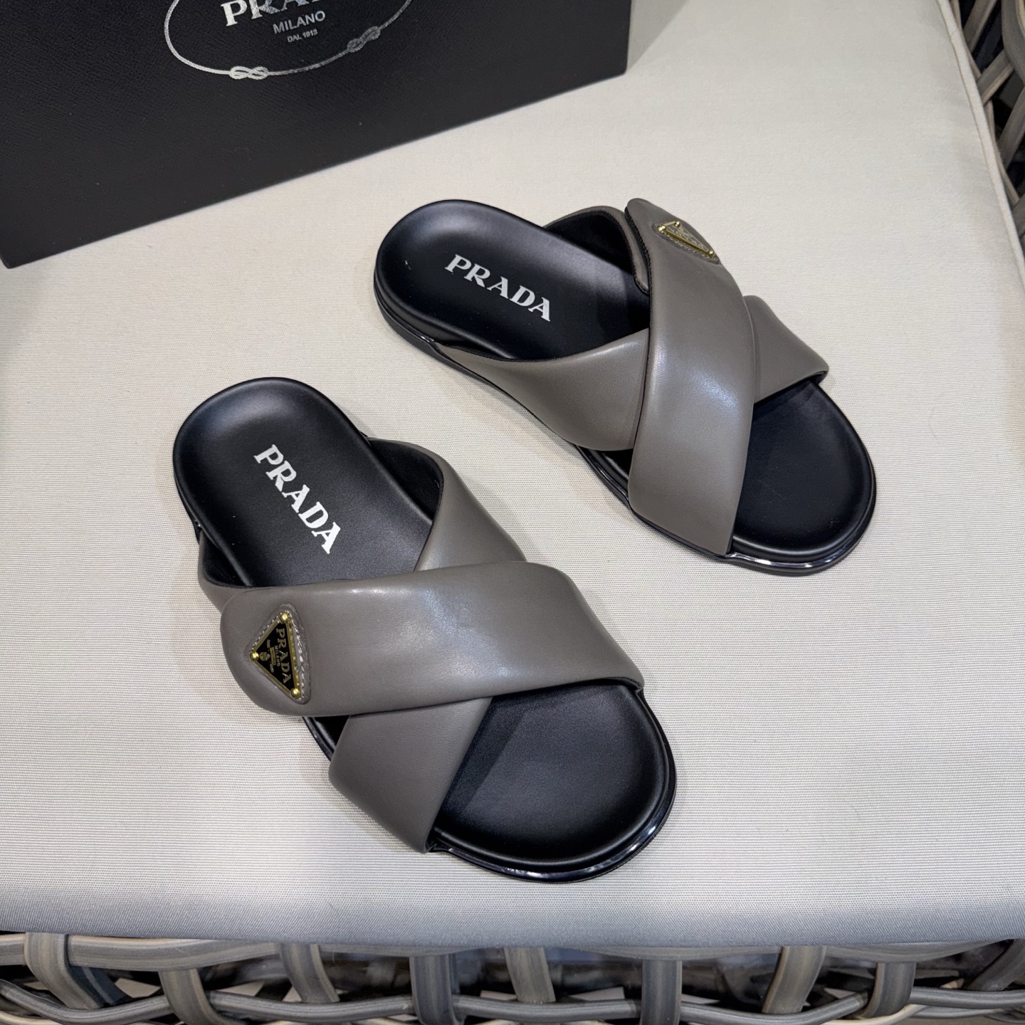 Prada Men’s Leather Sandals / Slides – New Arrival