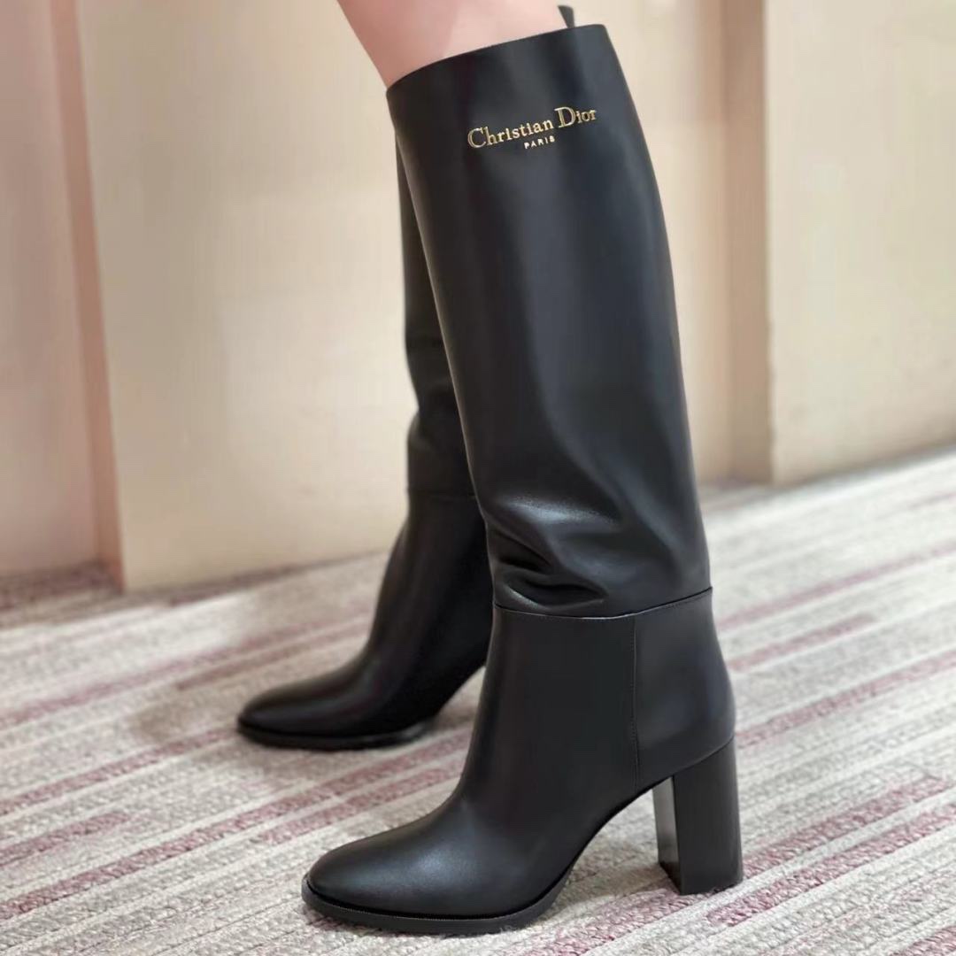 Dior New Chunky Heel High Boots