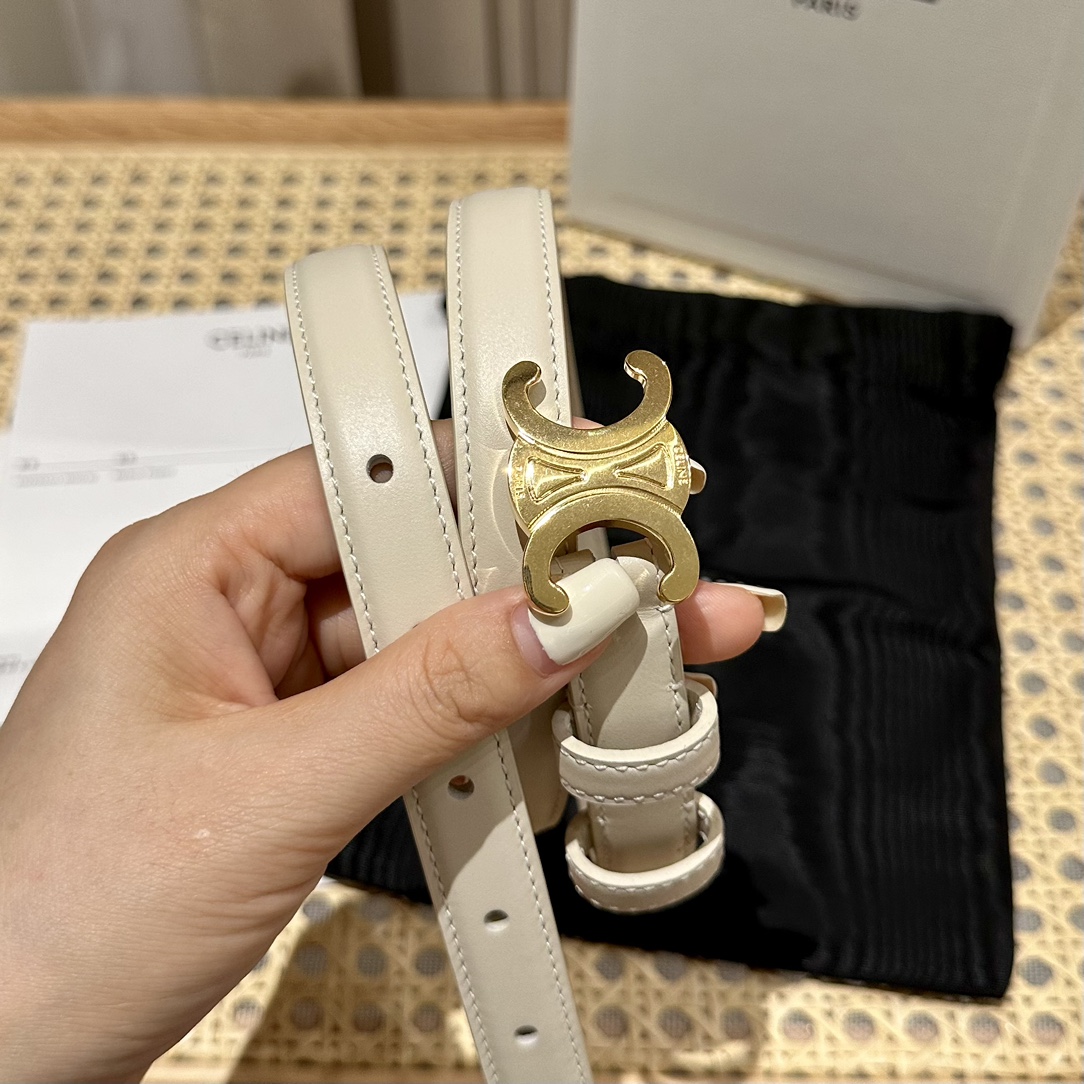 Celine Triomphe Belt in Taurillon Leather