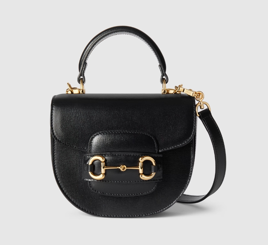 GUCCI HORSEBIT 1955 MINI TOP HANDLE BAG-Black-‎781387