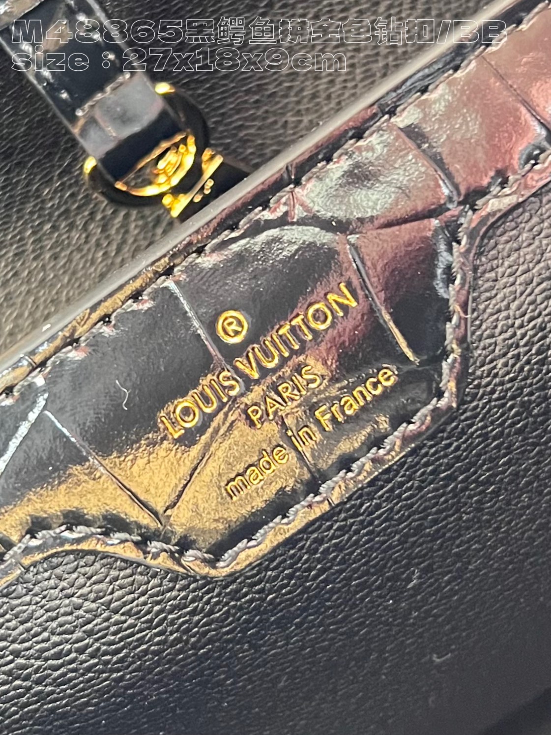 Capucines- M48865 black crocodile